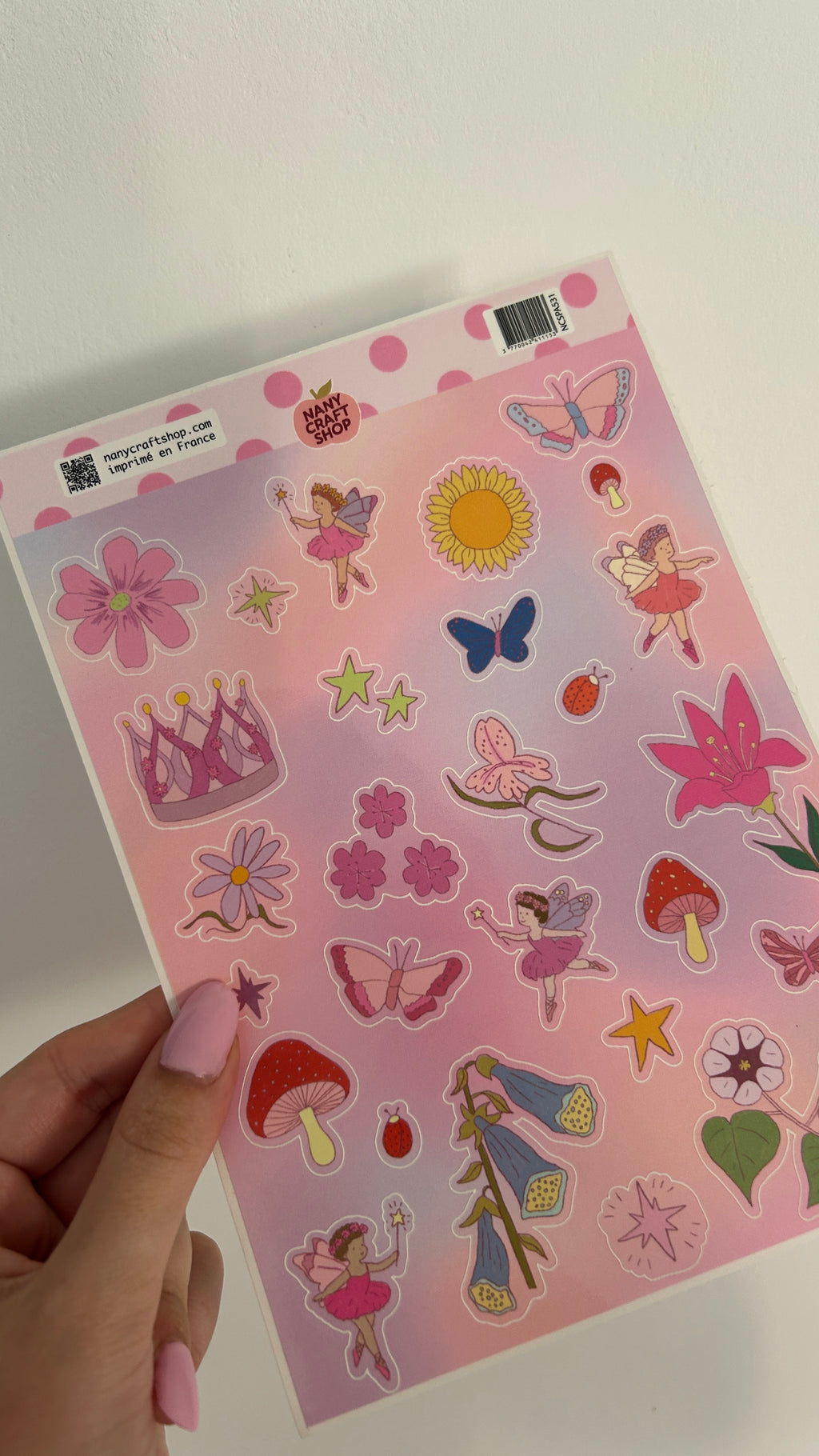 Planche stickers A5 Fées