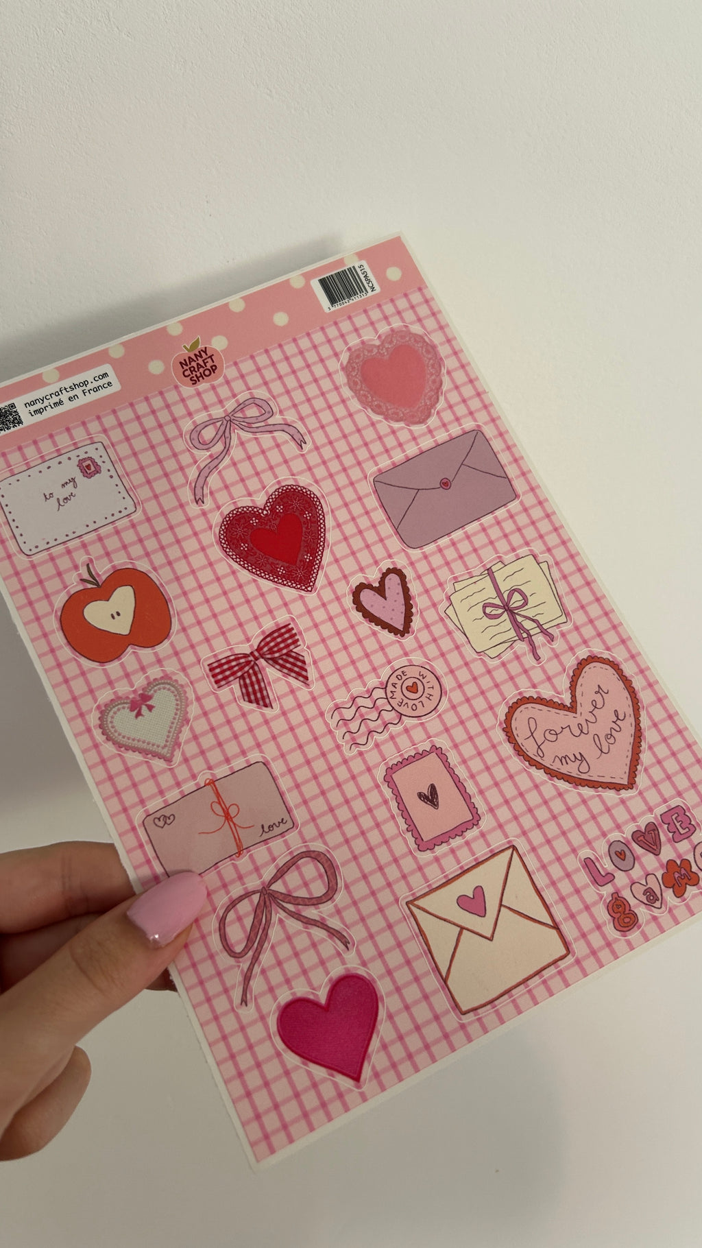 Planche stickers A5 Saint-Valentin