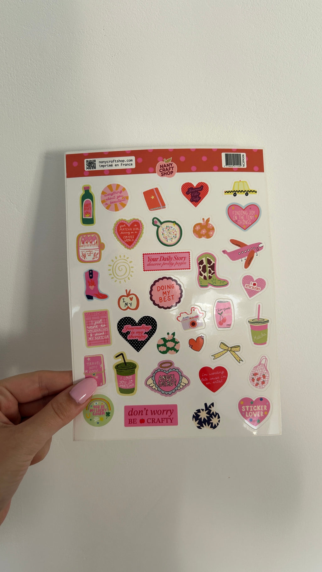 Planche stickers A5 sentimental girl