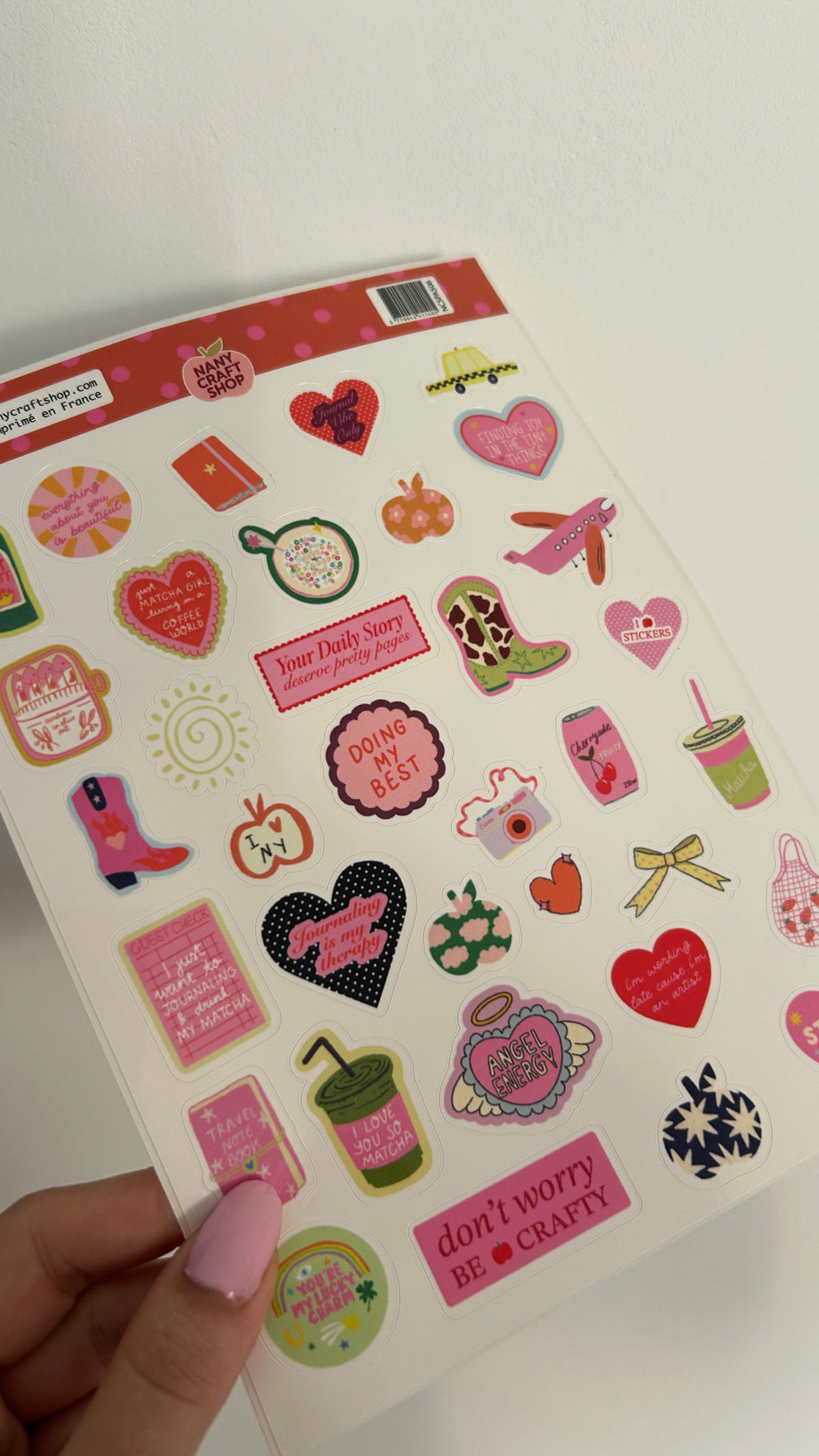 Planche stickers A5 sentimental girl