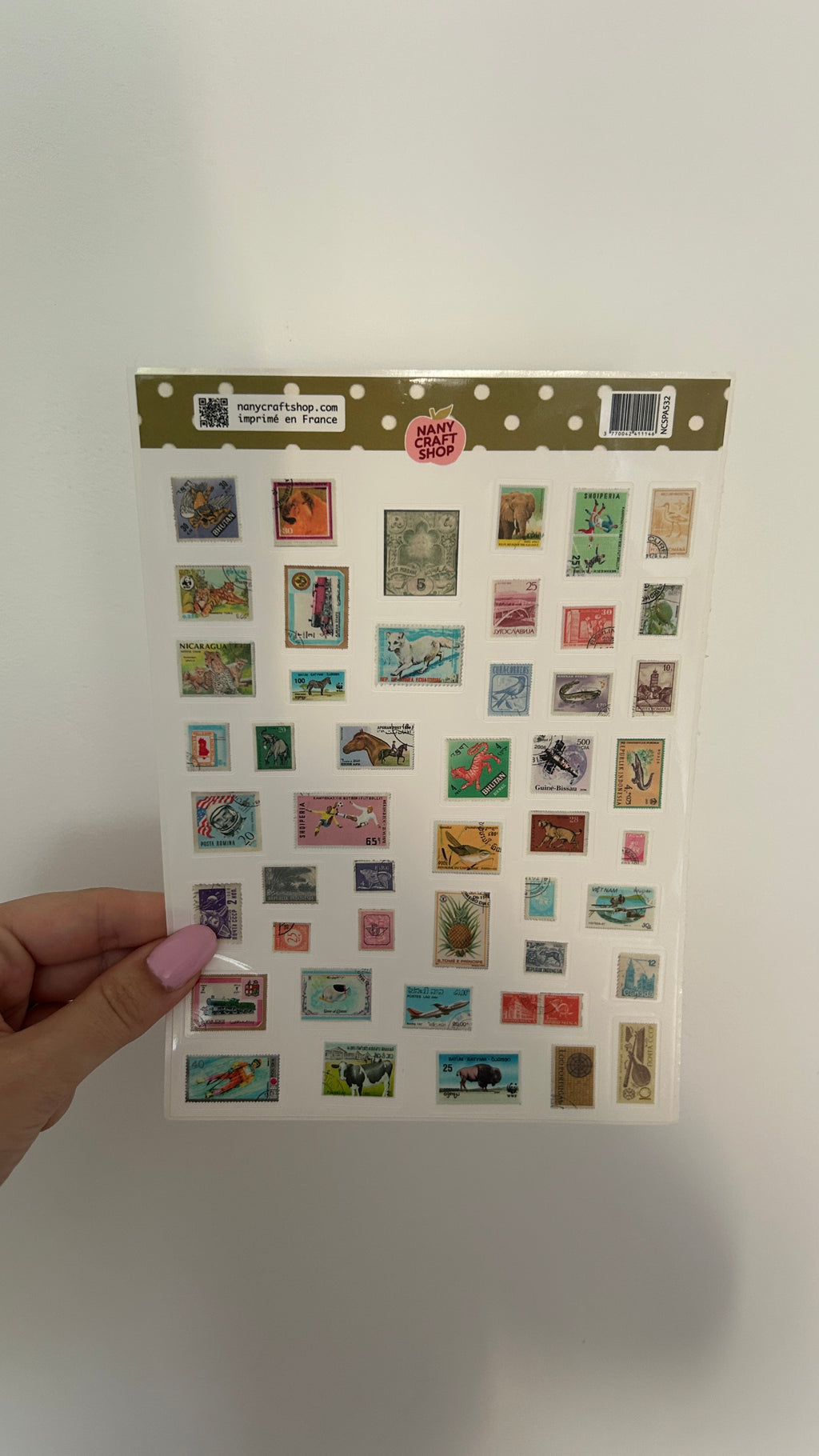 Planche stickers A5 Timbres réalistes