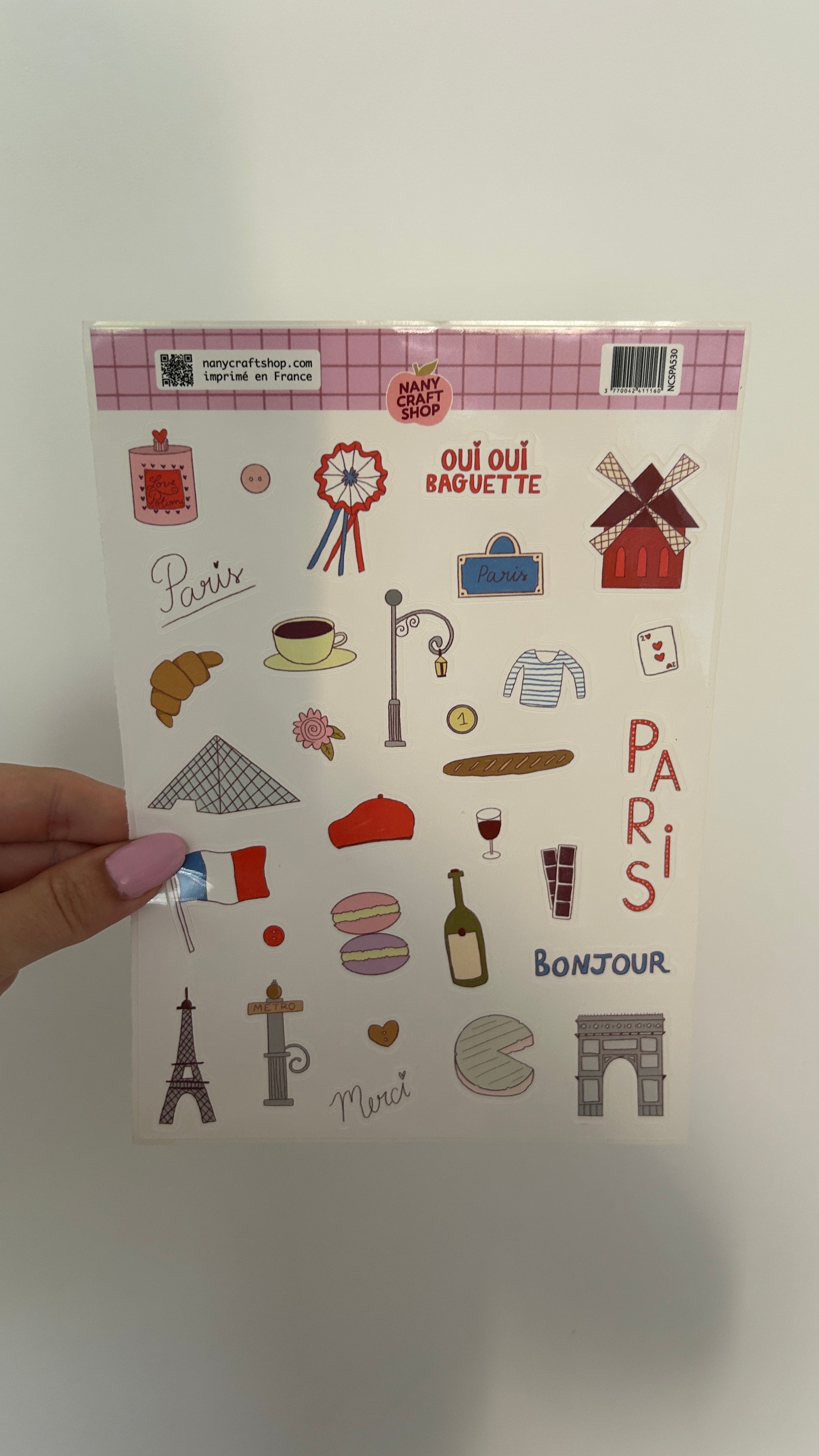Planche stickers A5 Paris