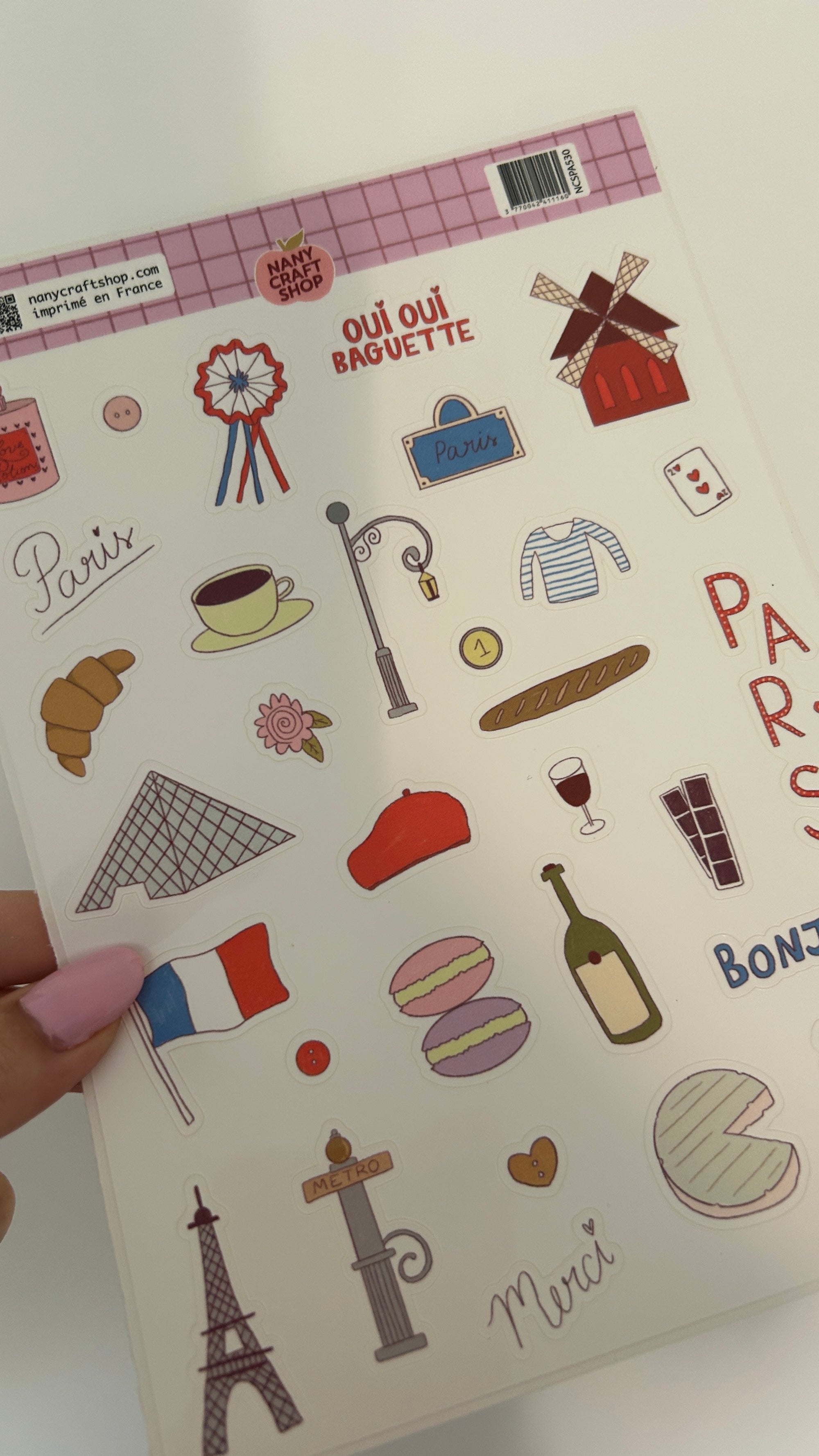 Planche stickers A5 Paris