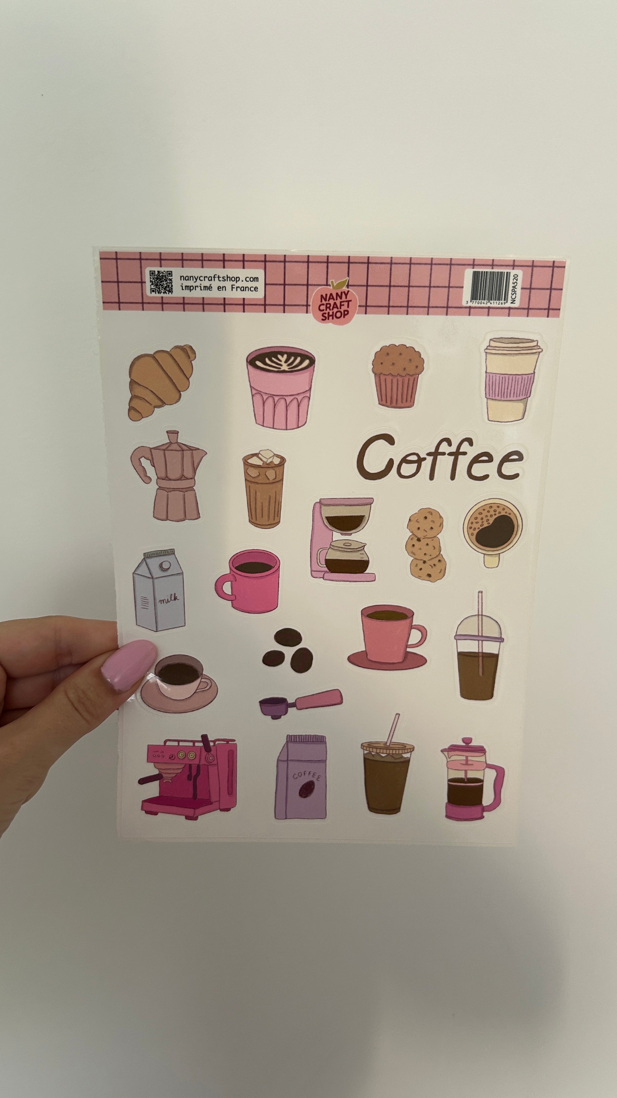 Planche stickers A5 Café