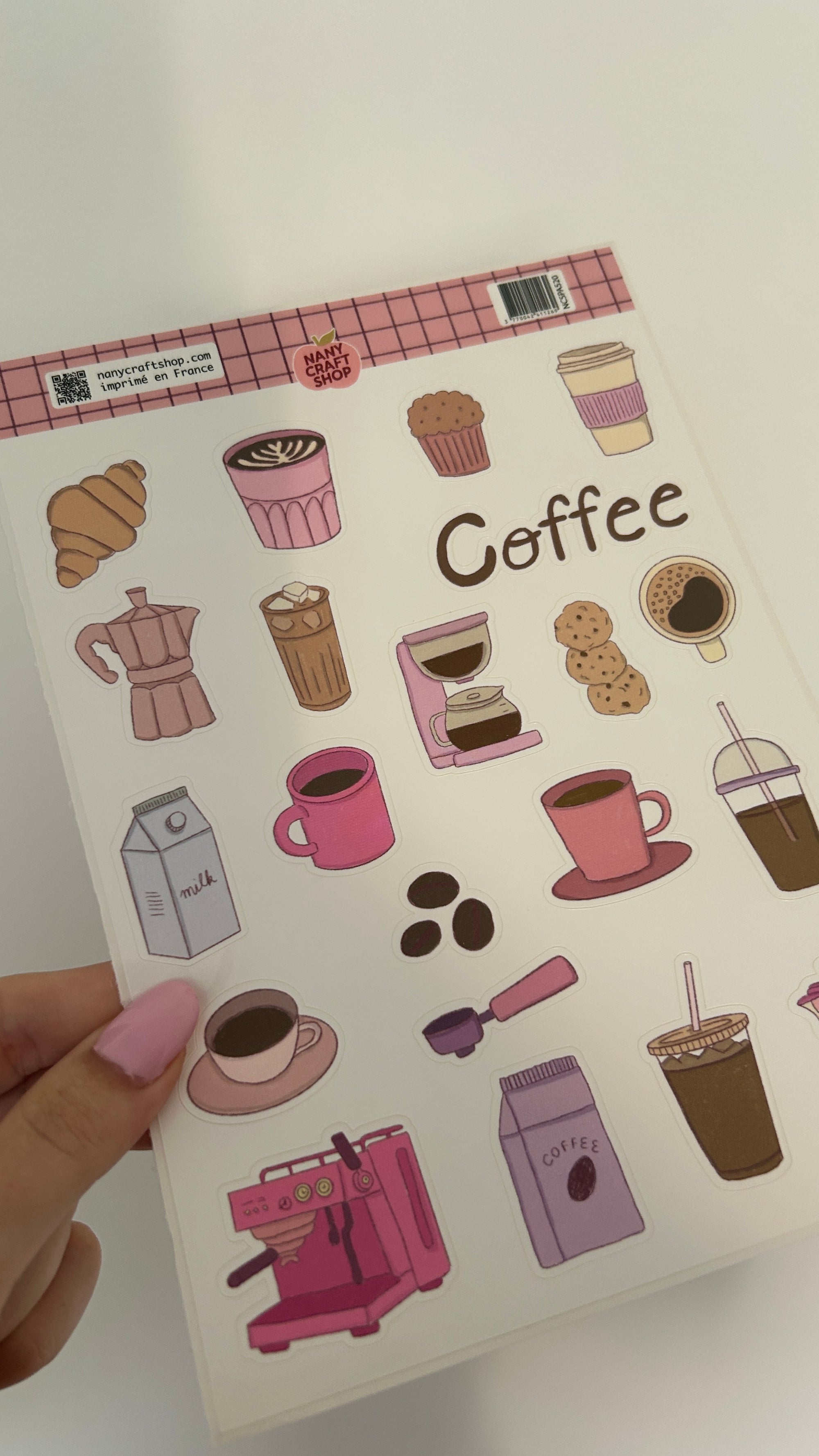 Planche stickers A5 Café