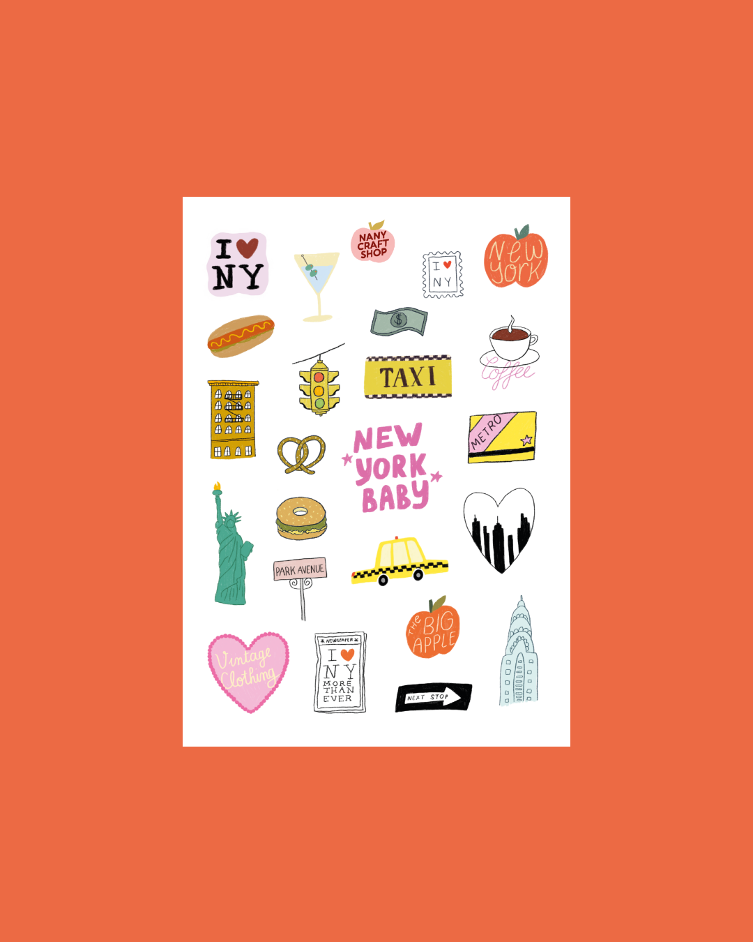Planche stickers A5 New York City 🍎