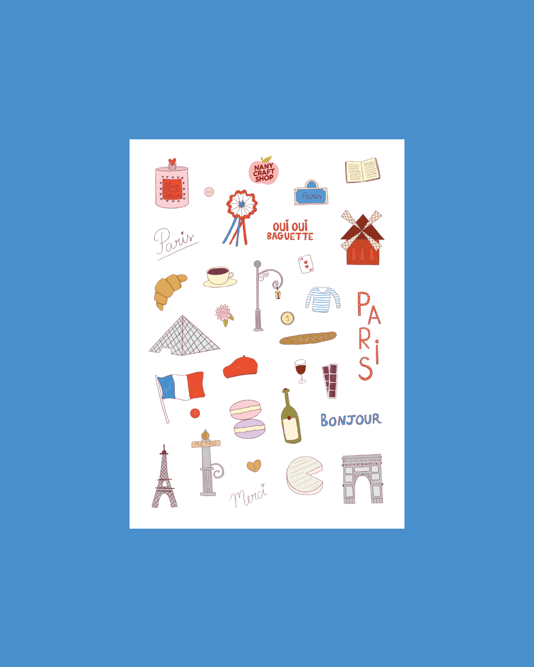 Planche stickers A5 Paris 🥐