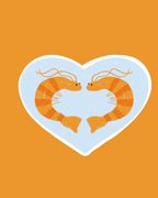 Sticker Coeur crevettes 🦐