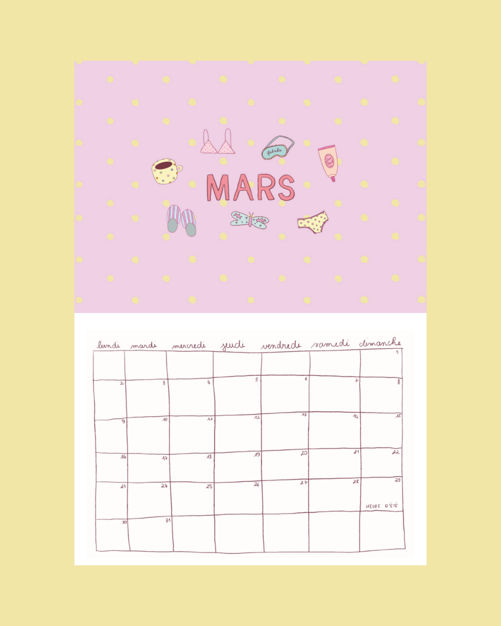 Calendrier 2026 - A4 - planche de stickers comprise !