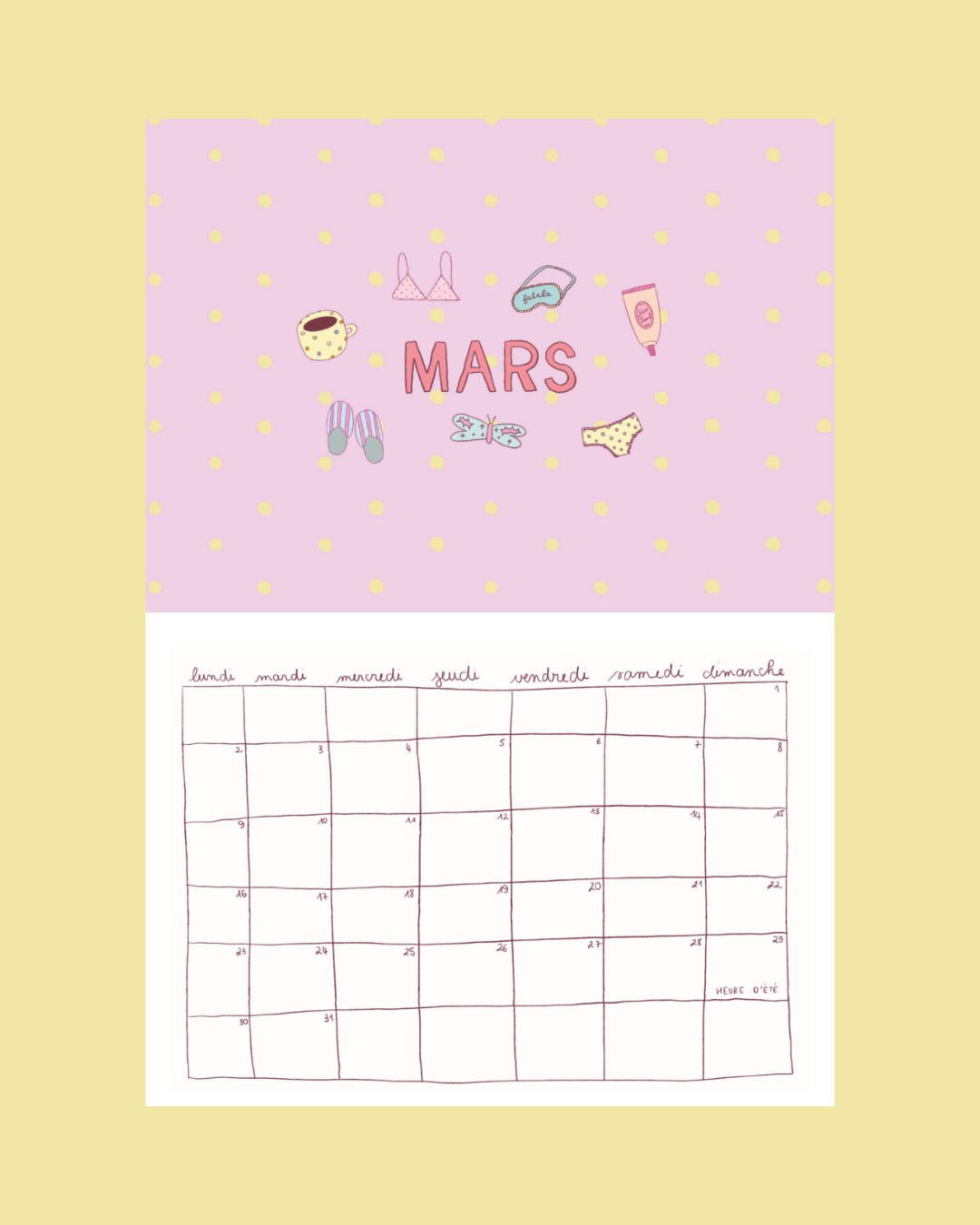 Calendrier 2026 - A4 - planche de stickers comprise !