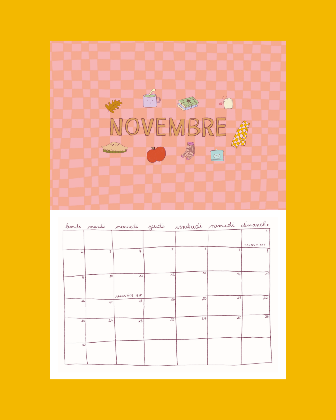 Calendrier 2026 - A4 - planche de stickers comprise !