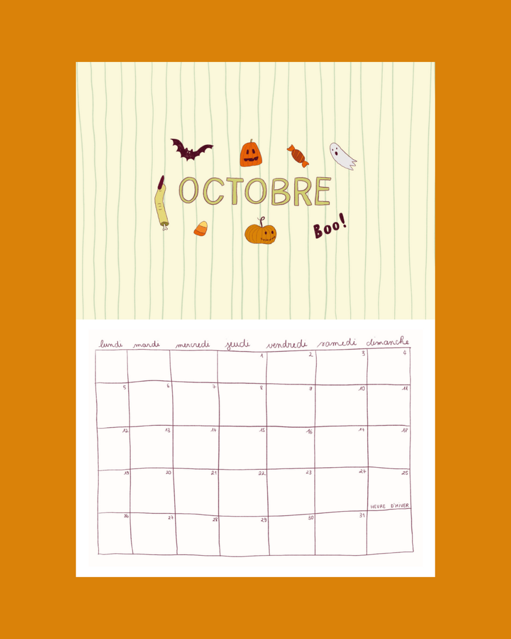 Calendrier 2026 - A4 - planche de stickers comprise !