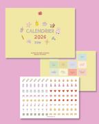 Calendrier 2026 - A4 - planche de stickers comprise !