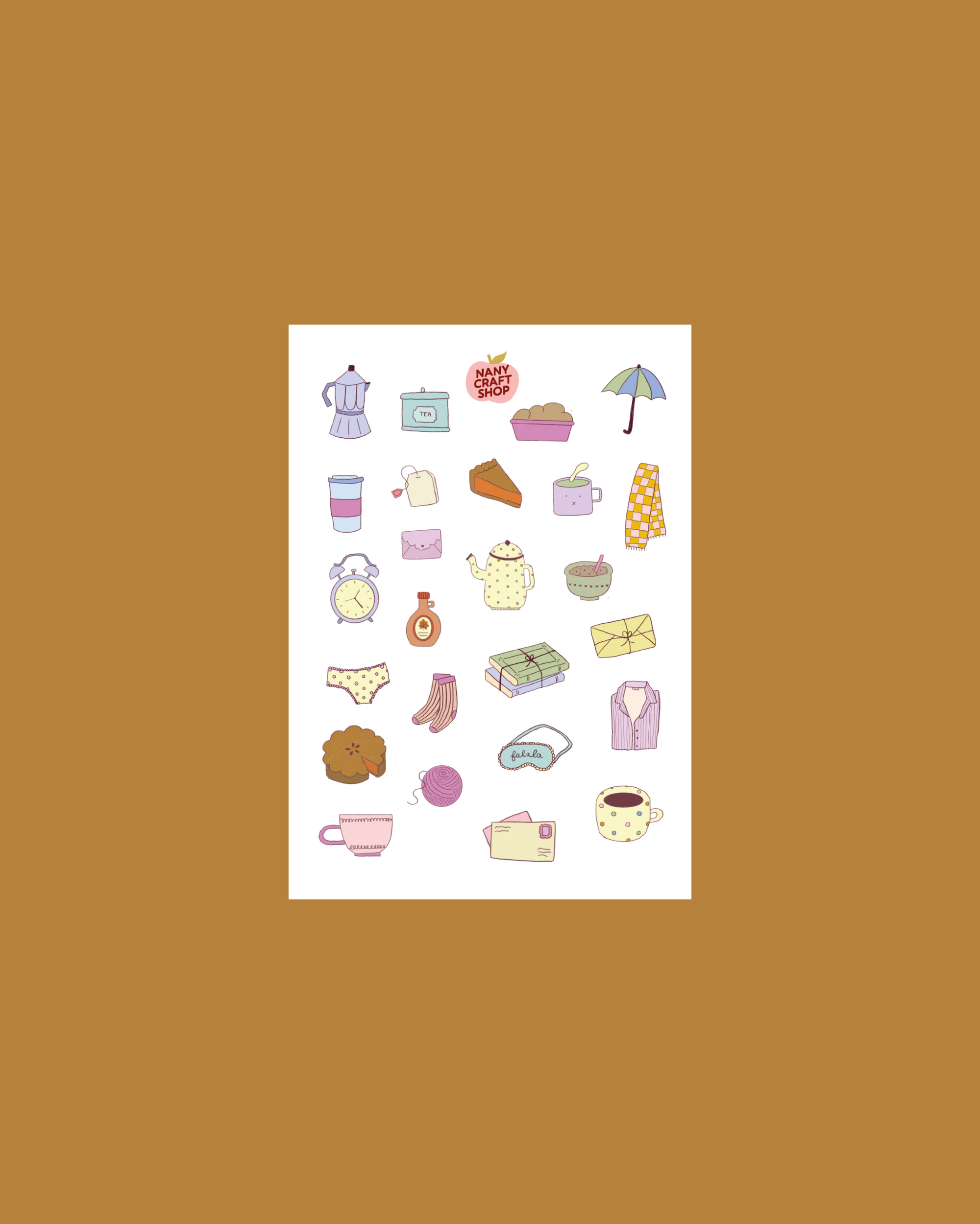 Planche stickers A6 cosy automne
