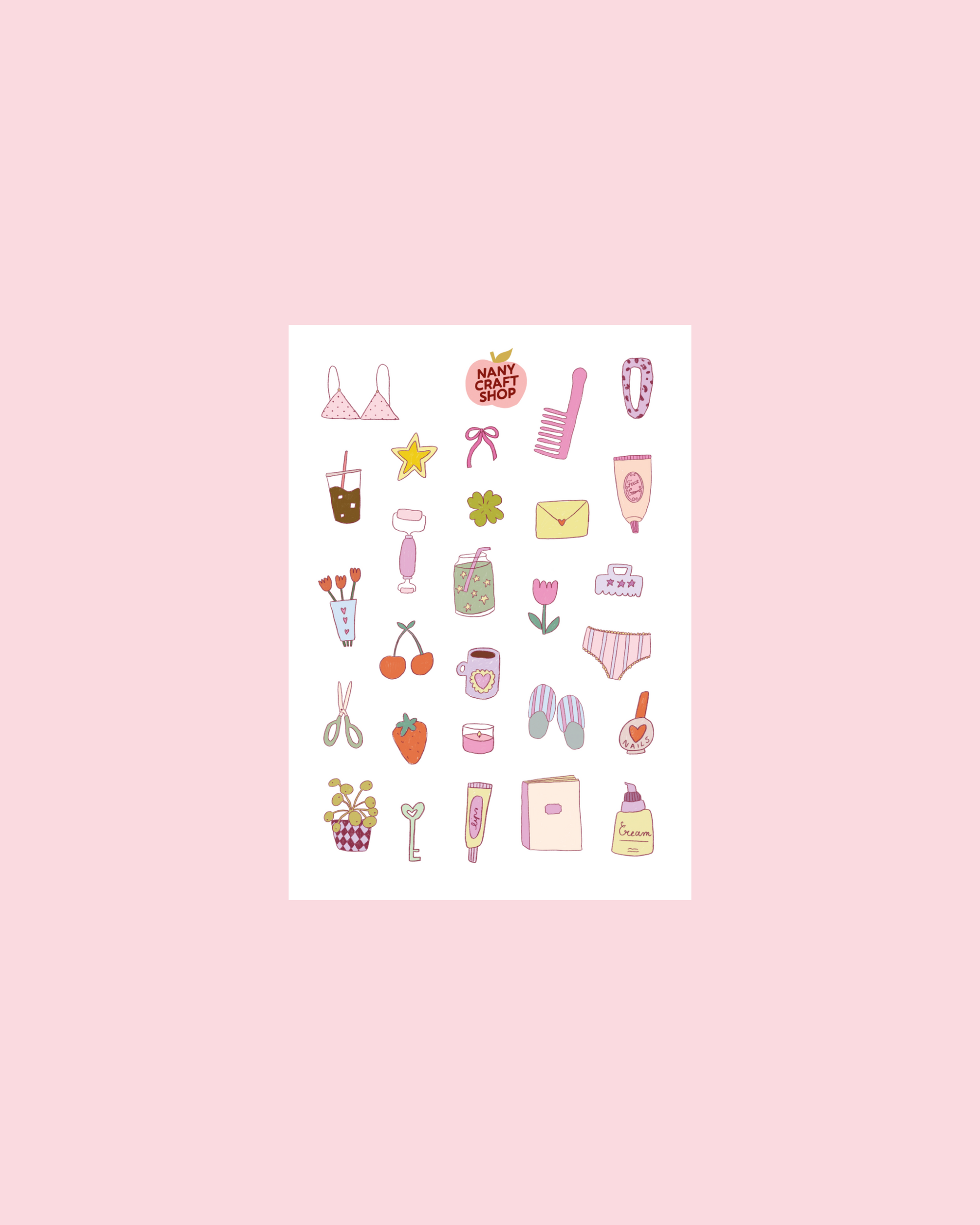 Planche stickers A6 girly things