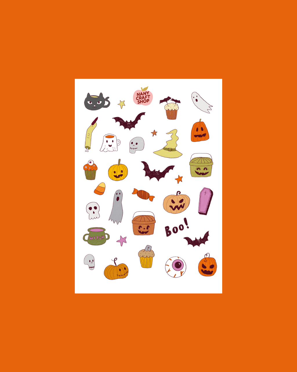Planche stickers A5 Halloween
