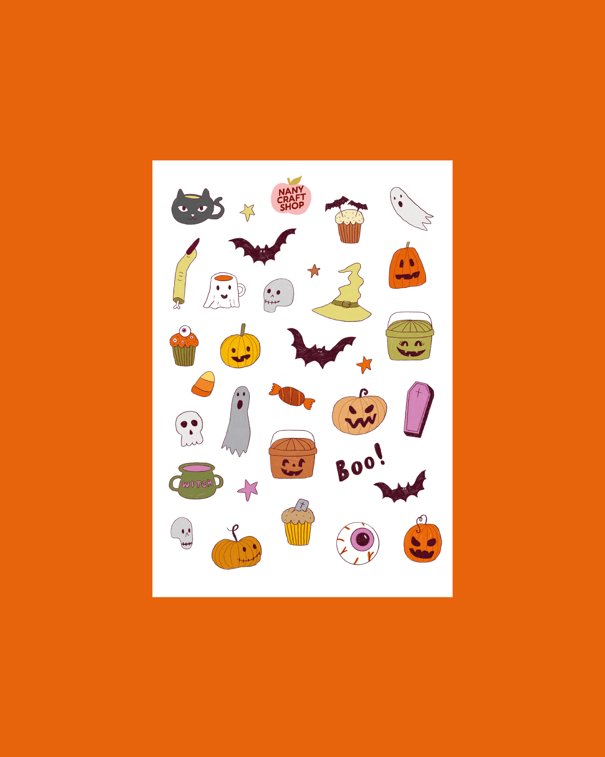 Planche stickers A5 Halloween