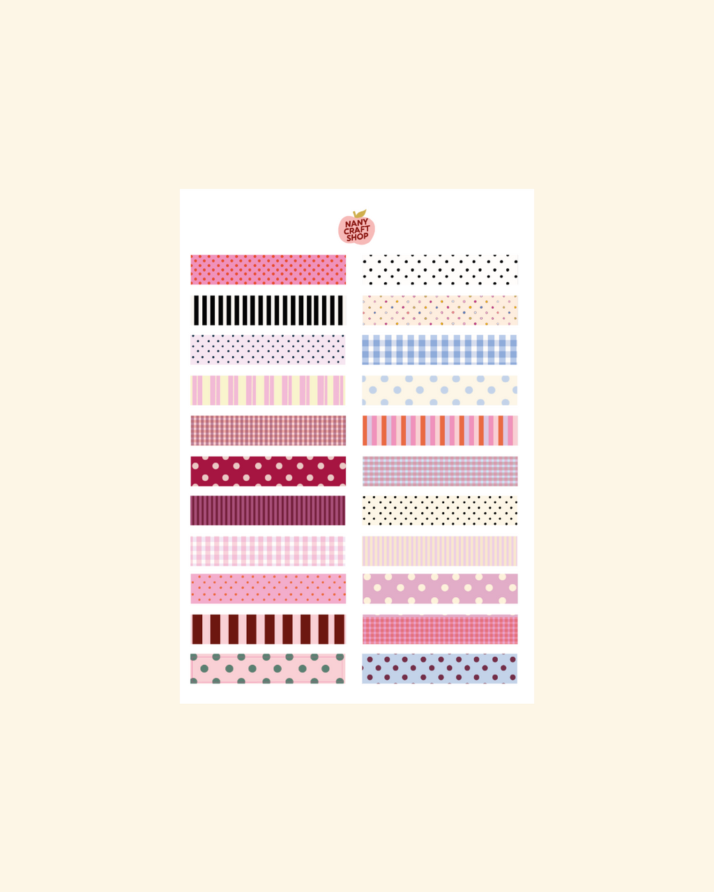 Planche stickers A5 Washi Tape