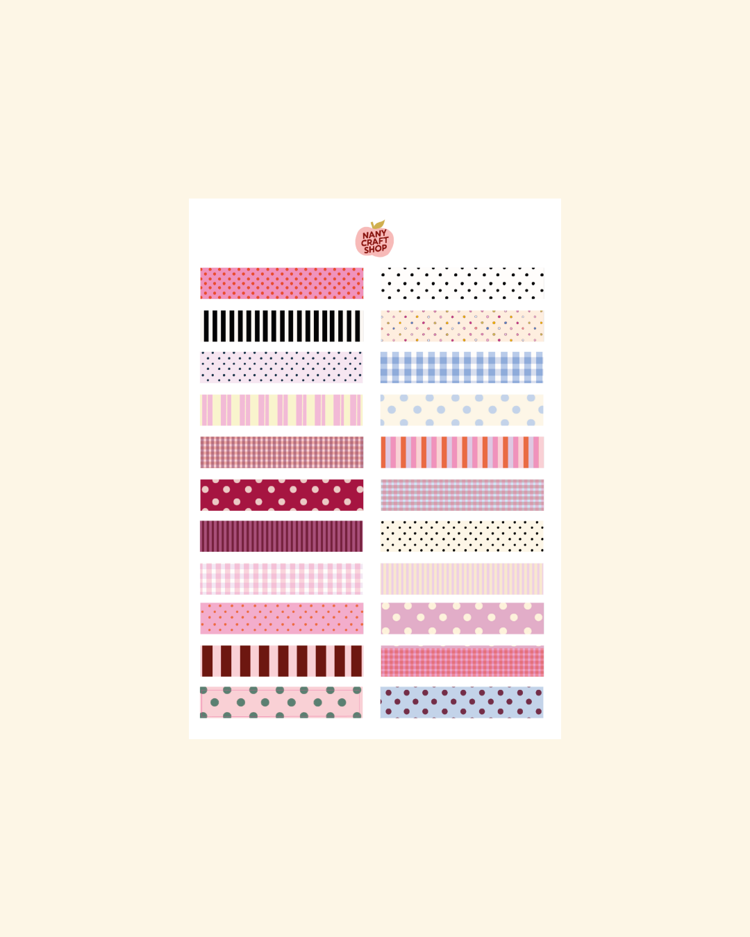 Planche stickers A5 Washi Tape