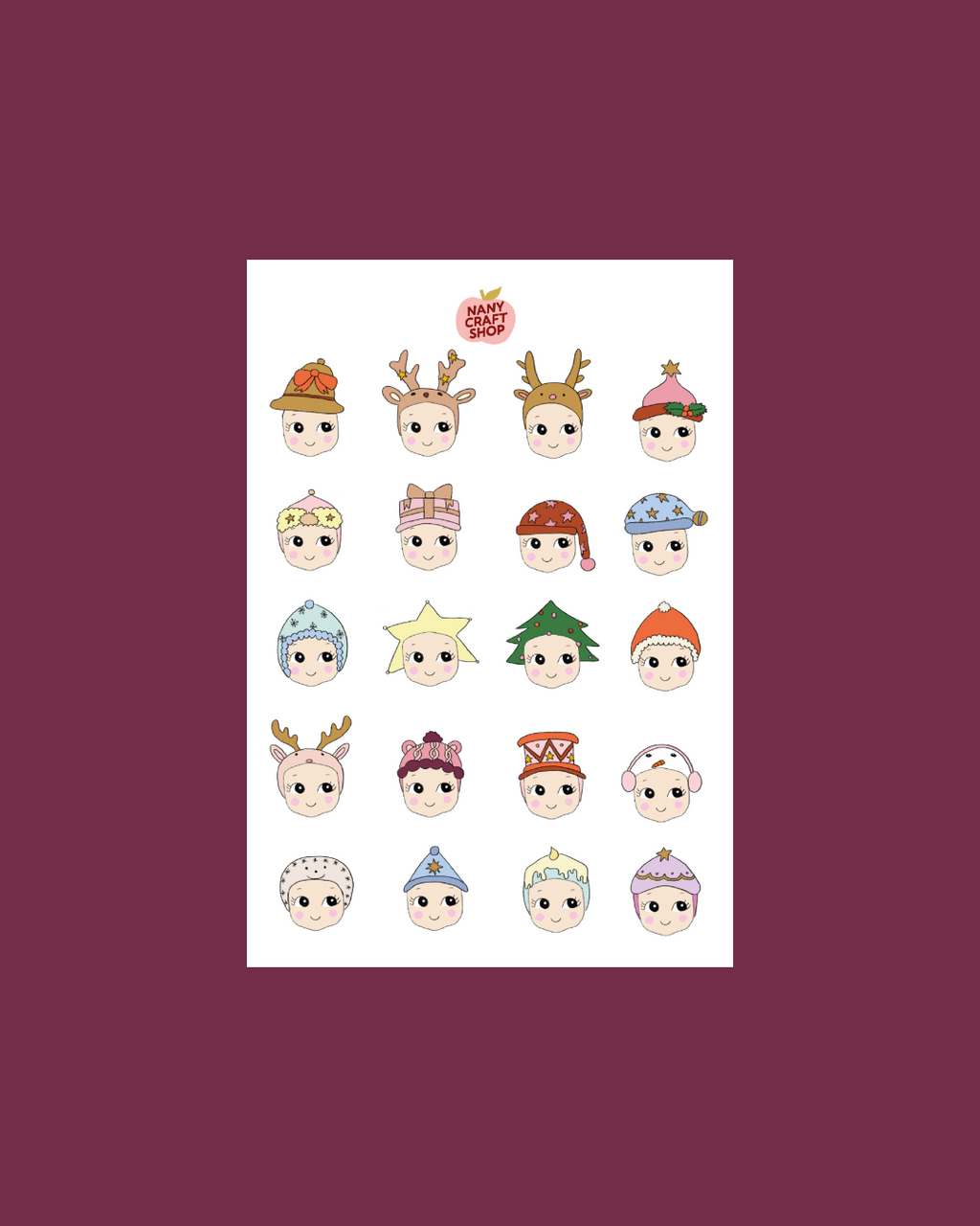 Planche stickers baby de Noël A5 🎄