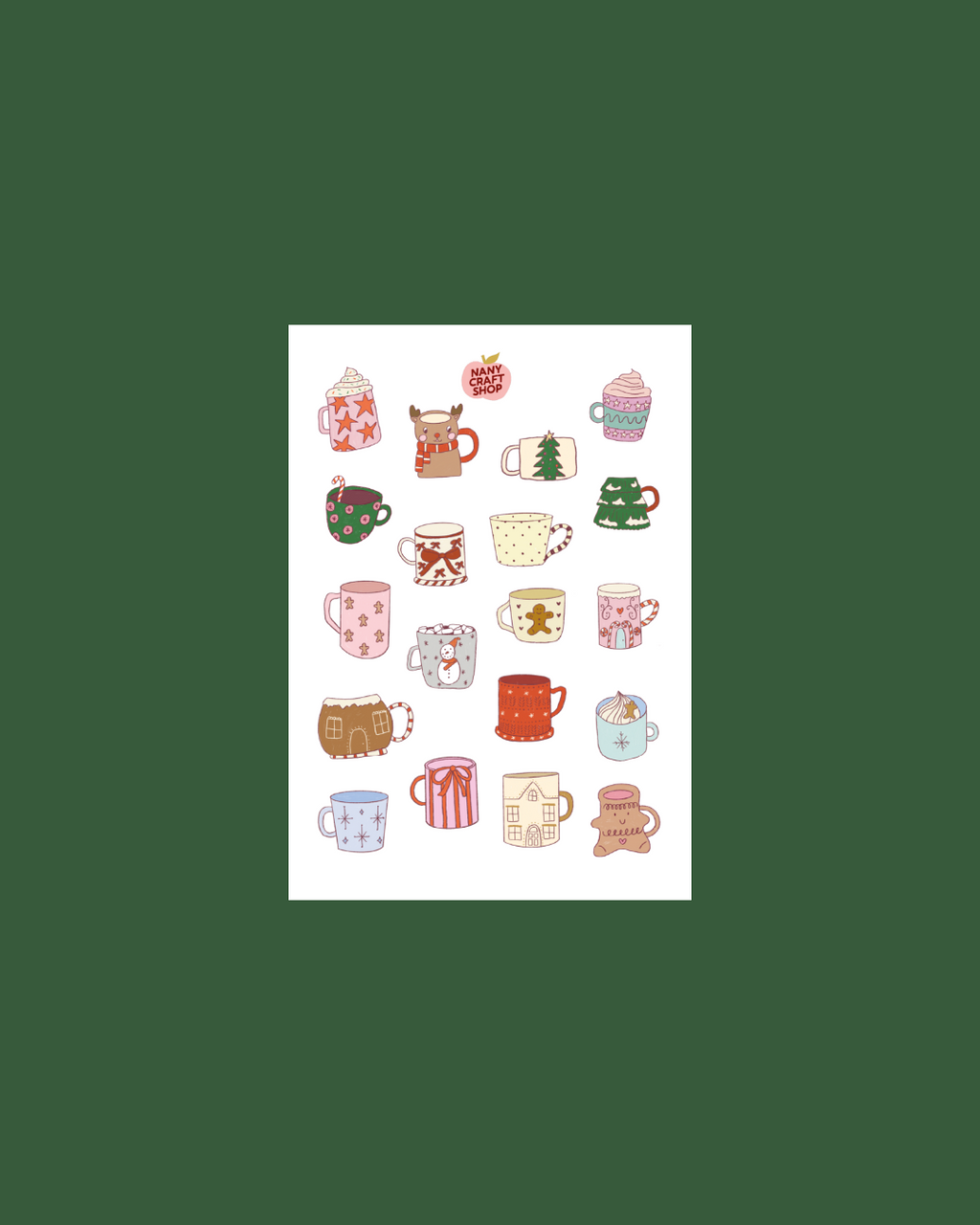 Planche stickers mugs de Noël A6 🎄