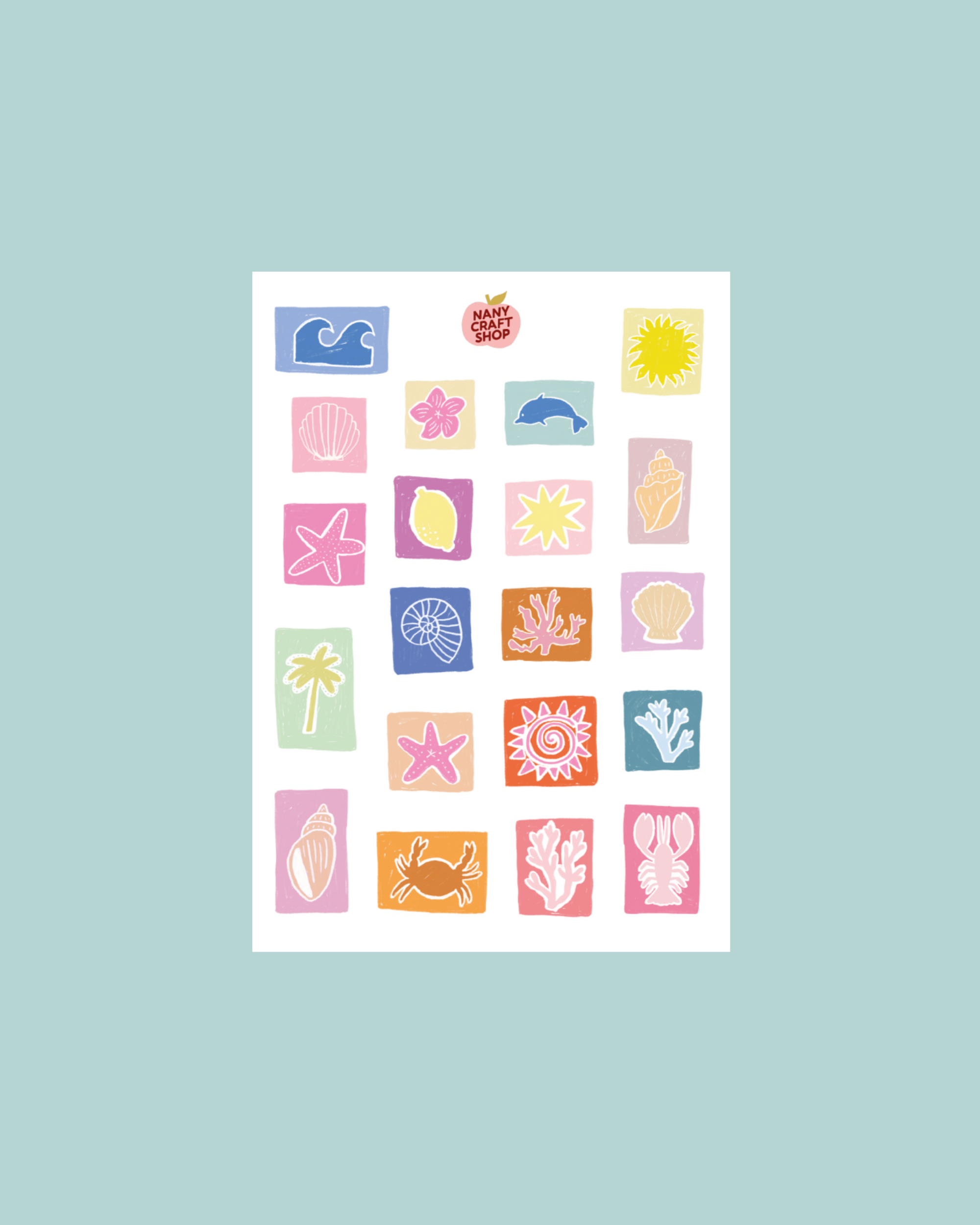 Planche stickers été A5 🌊