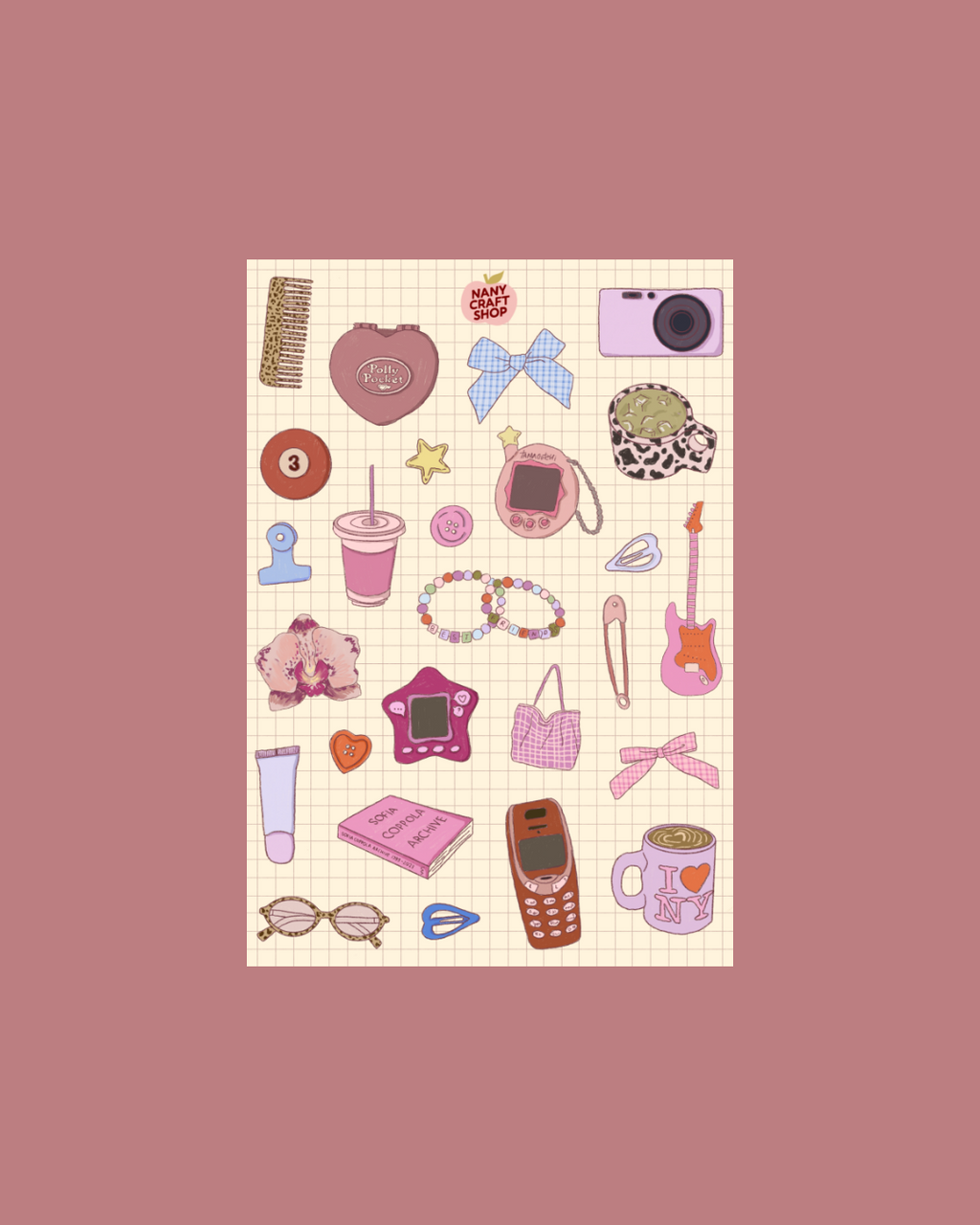 Planche stickers Nostalgie A5