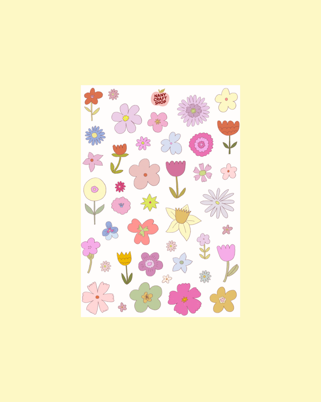 Planche stickers Fleurs Dessins A5 🌷
