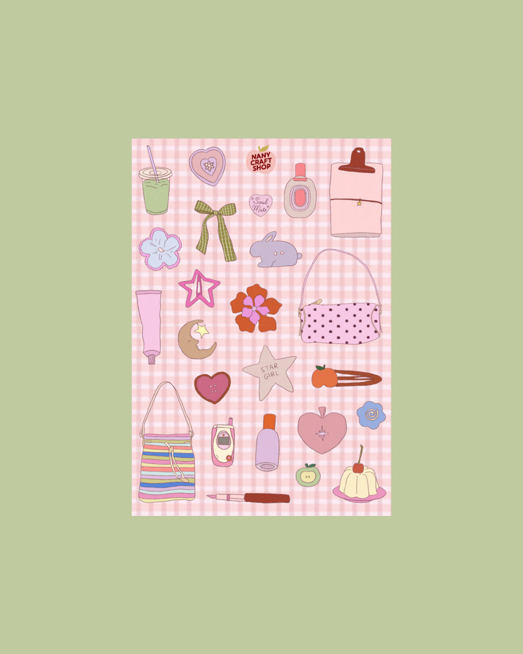 Planche stickers What's in my bag A5