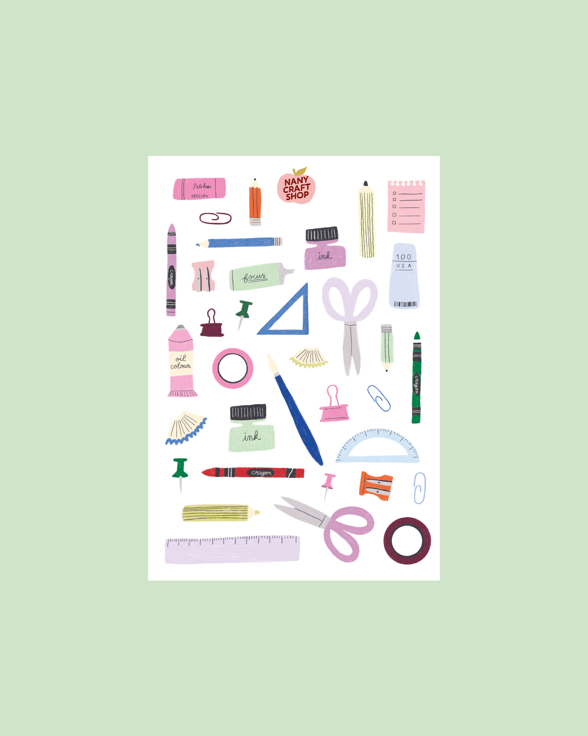 A5 pencil case sticker sheet
