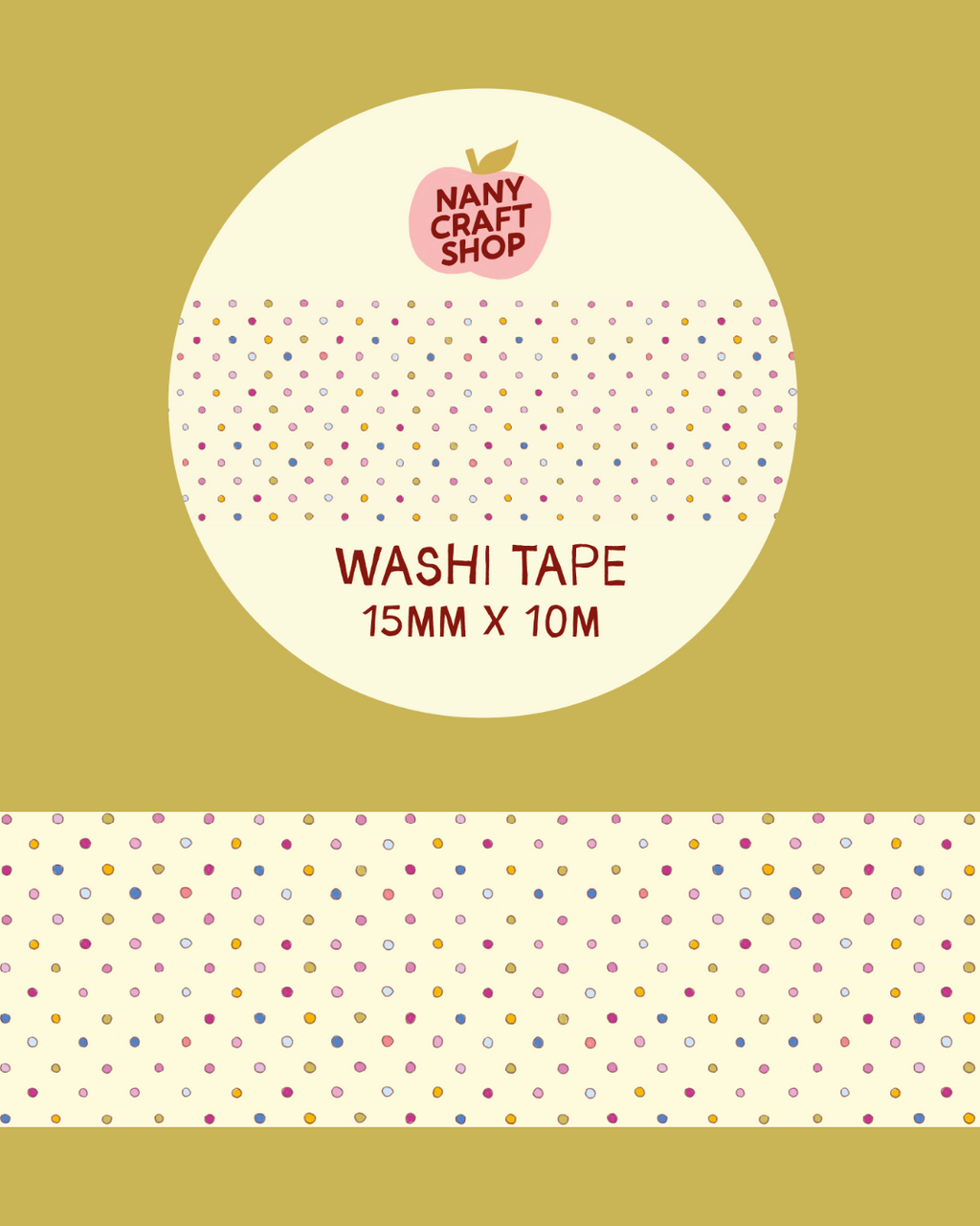 Washi Tape - Multicolored Polka Dot