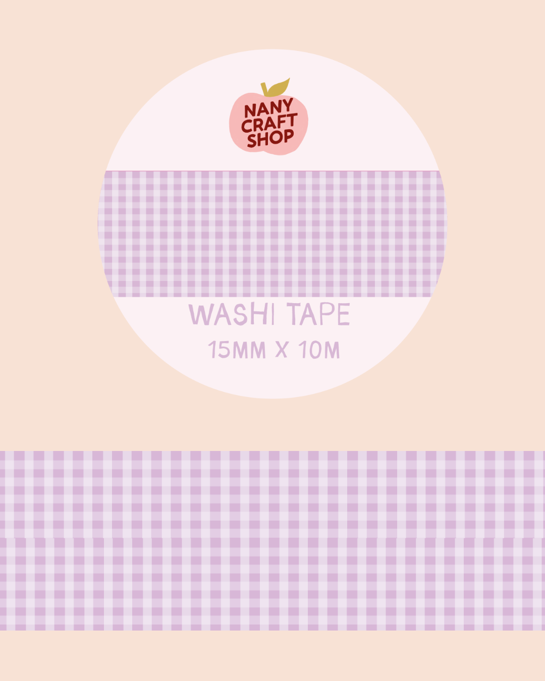 Washi Tape -vichy violet