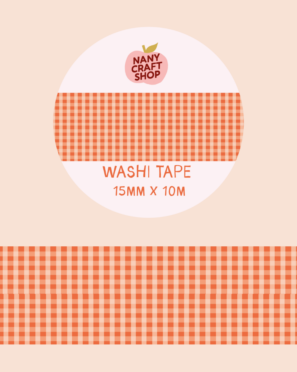 Washi Tape - vichy rouge