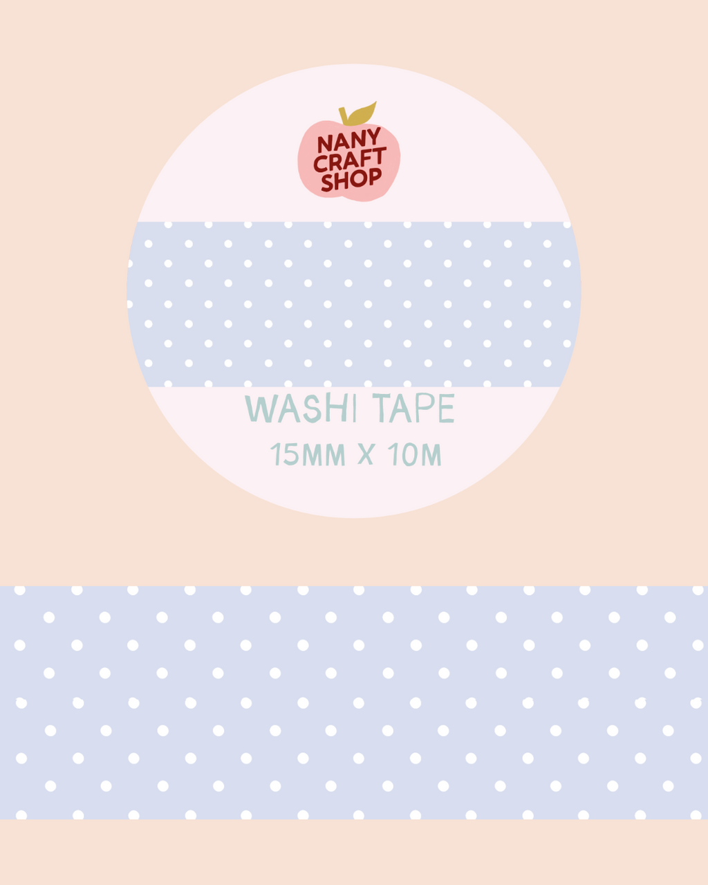 Washi Tape - polka dot bleu ciel
