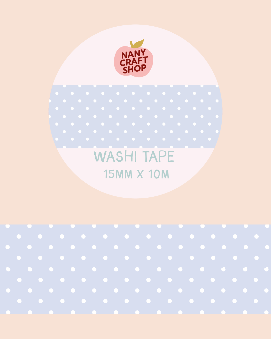 Washi Tape - polka dot bleu ciel