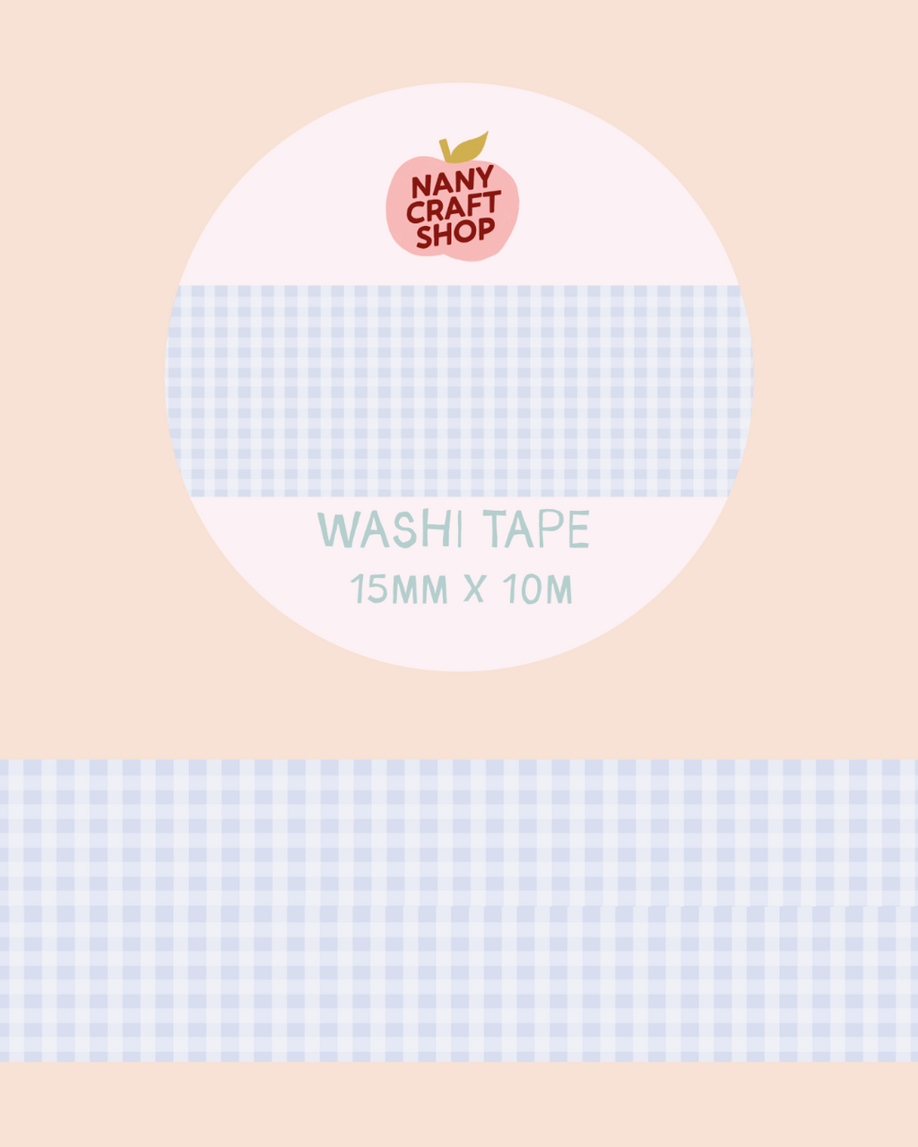 Washi Tape - vichy bleu