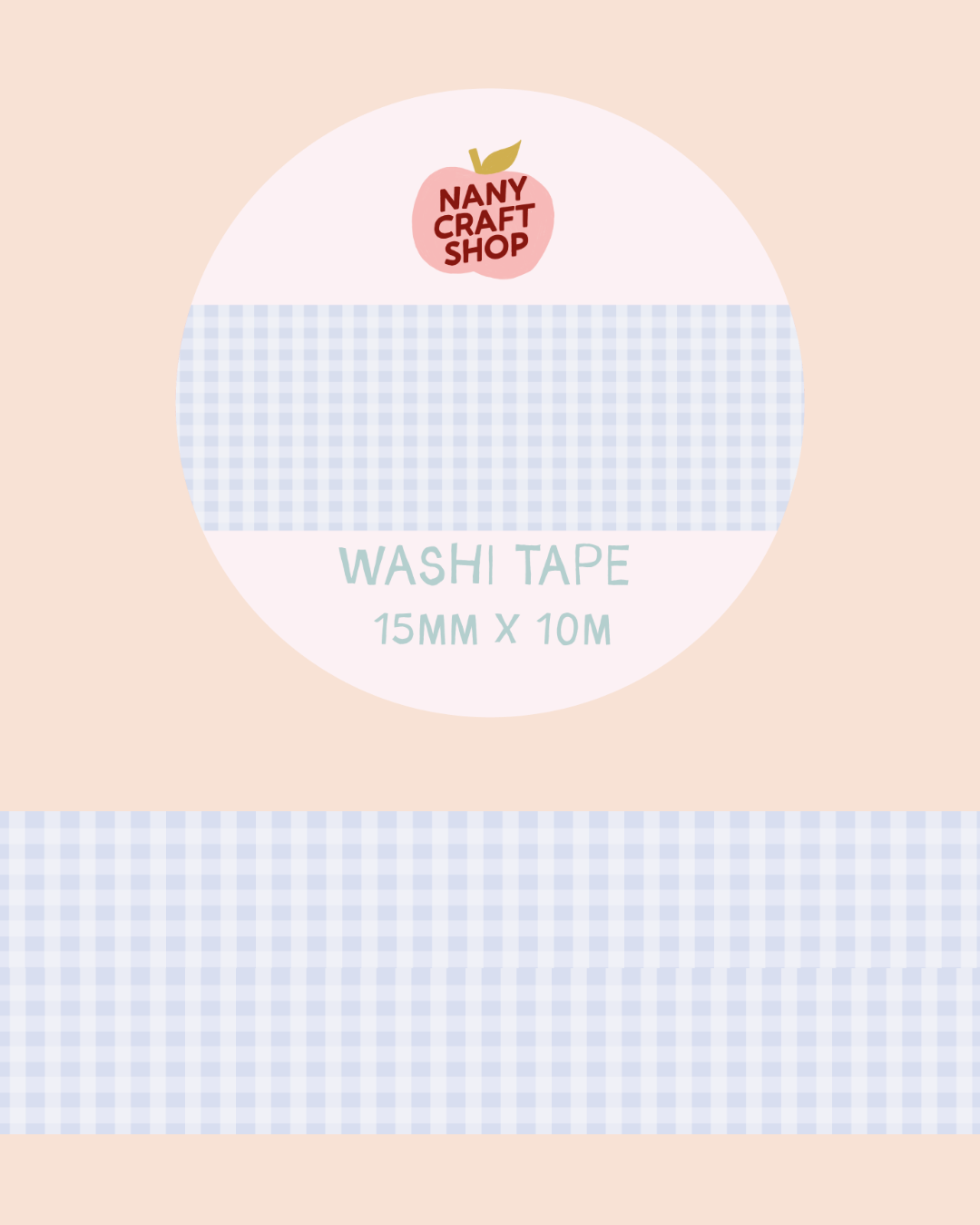 Washi Tape - vichy bleu