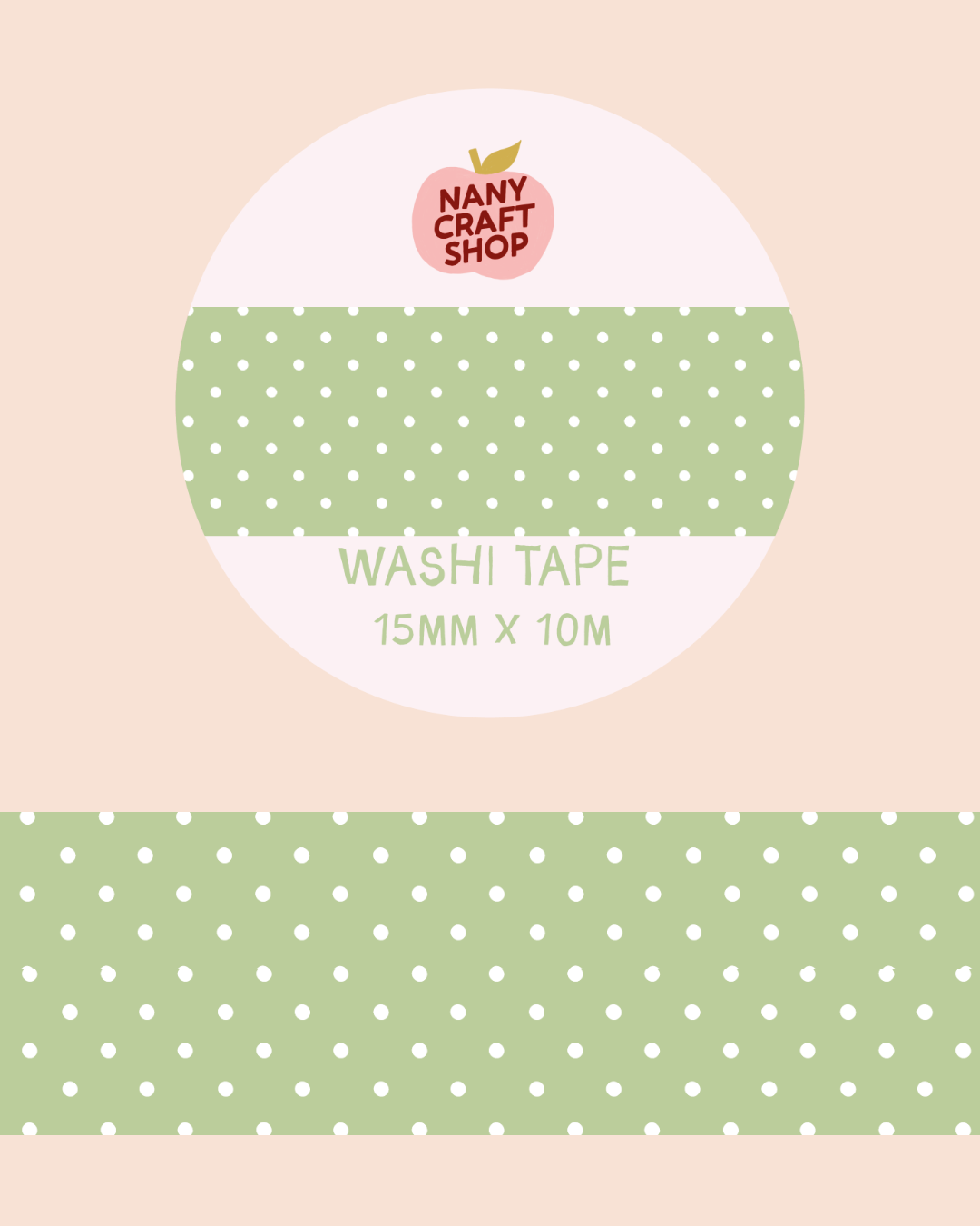 Washi Tape - polka dot vert