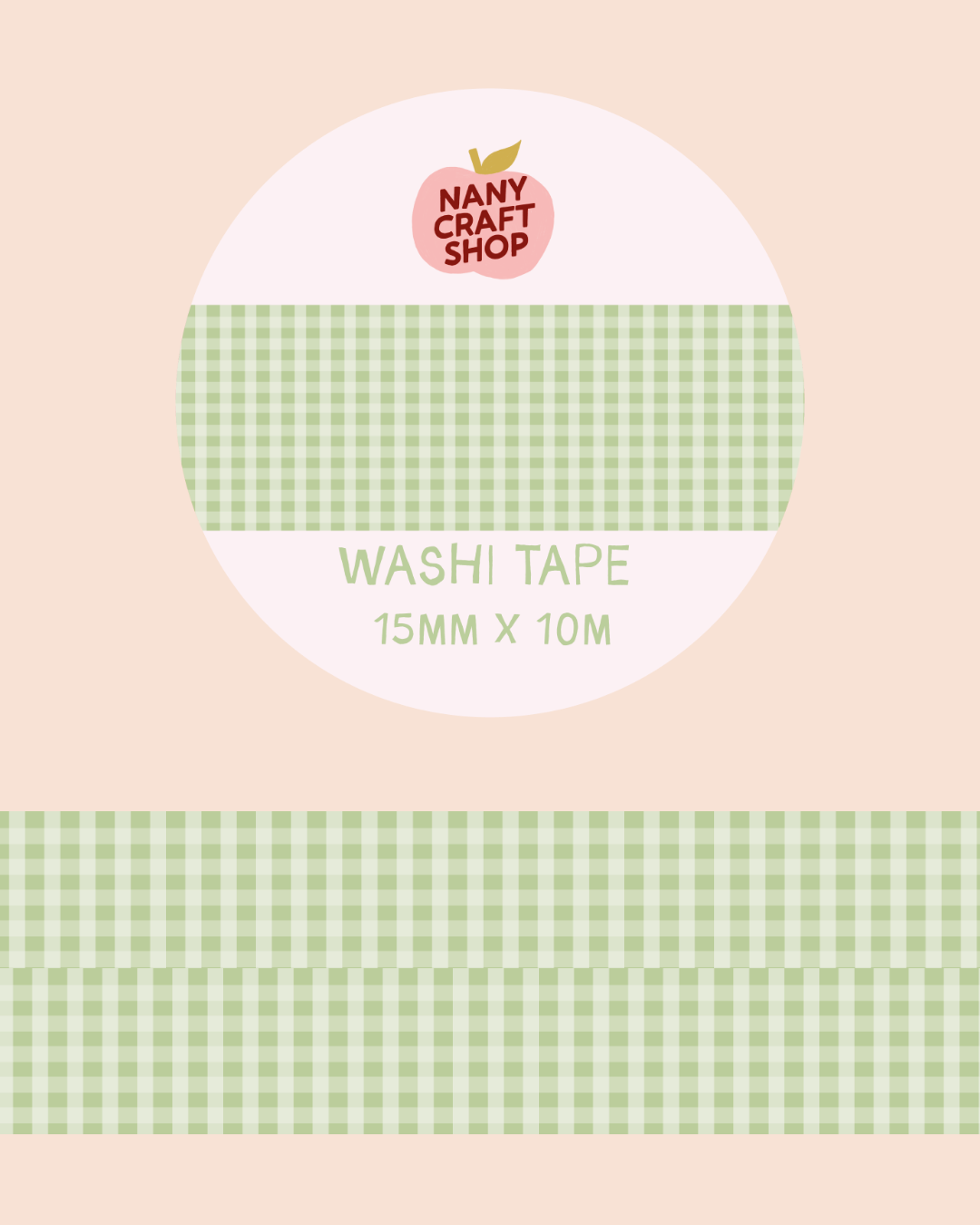 Washi Tape - vichy vert