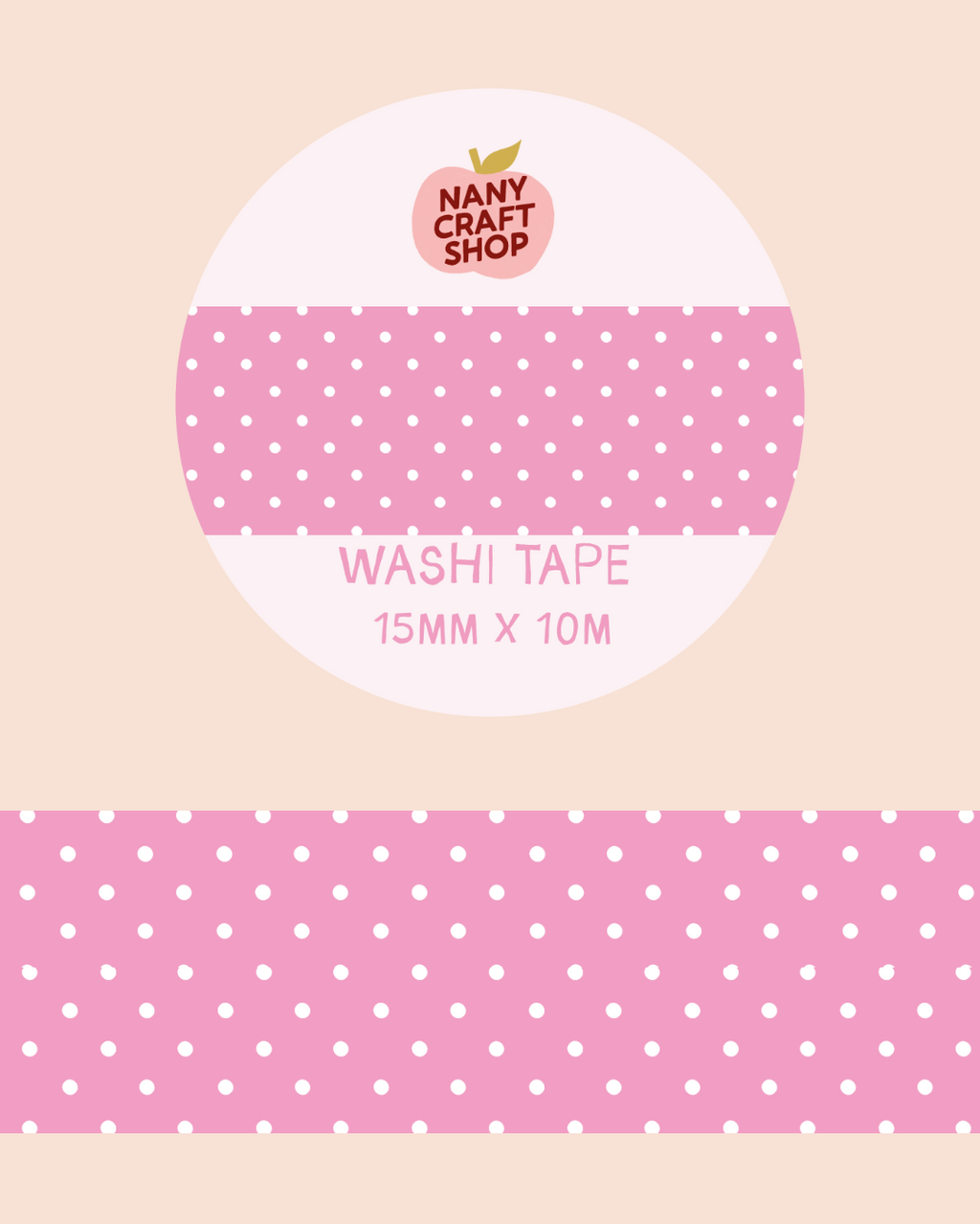 Washi Tape - polka dot rose