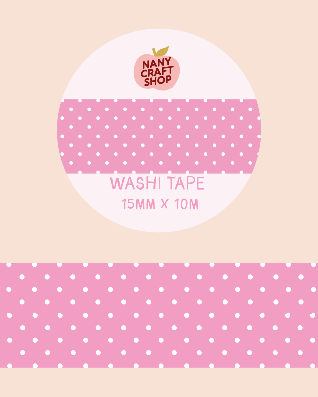 Washi Tape - polka dot rose