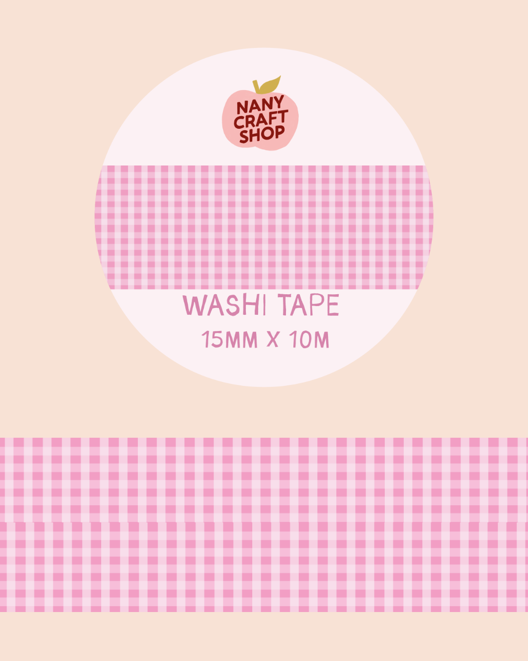 Washi Tape - vichy rose