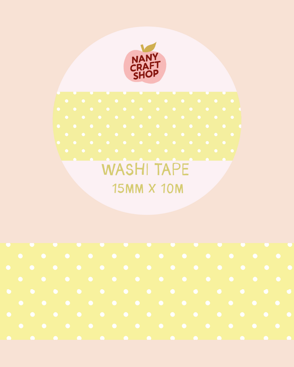 Washi Tape - polka dot jaune