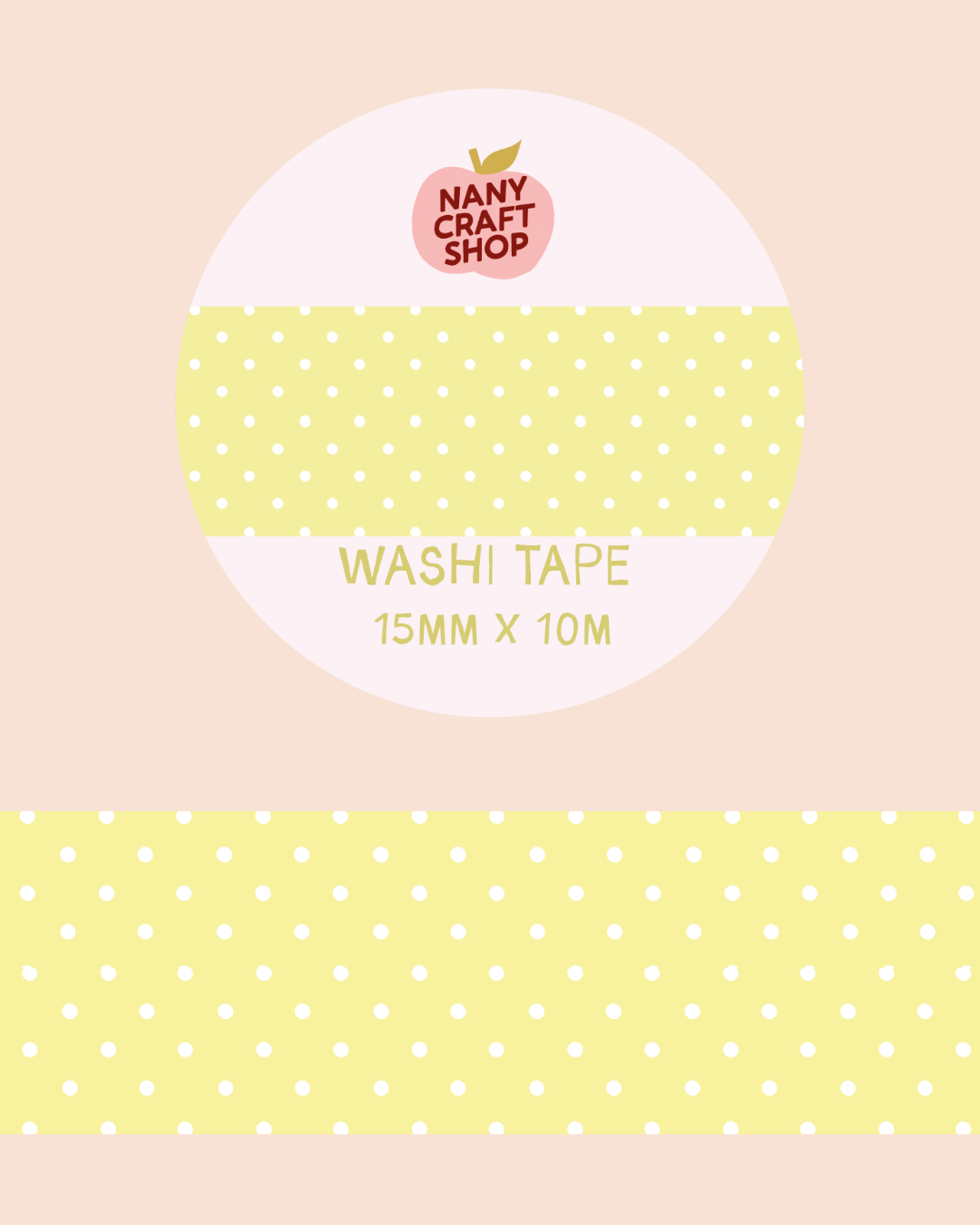 Washi Tape - polka dot jaune