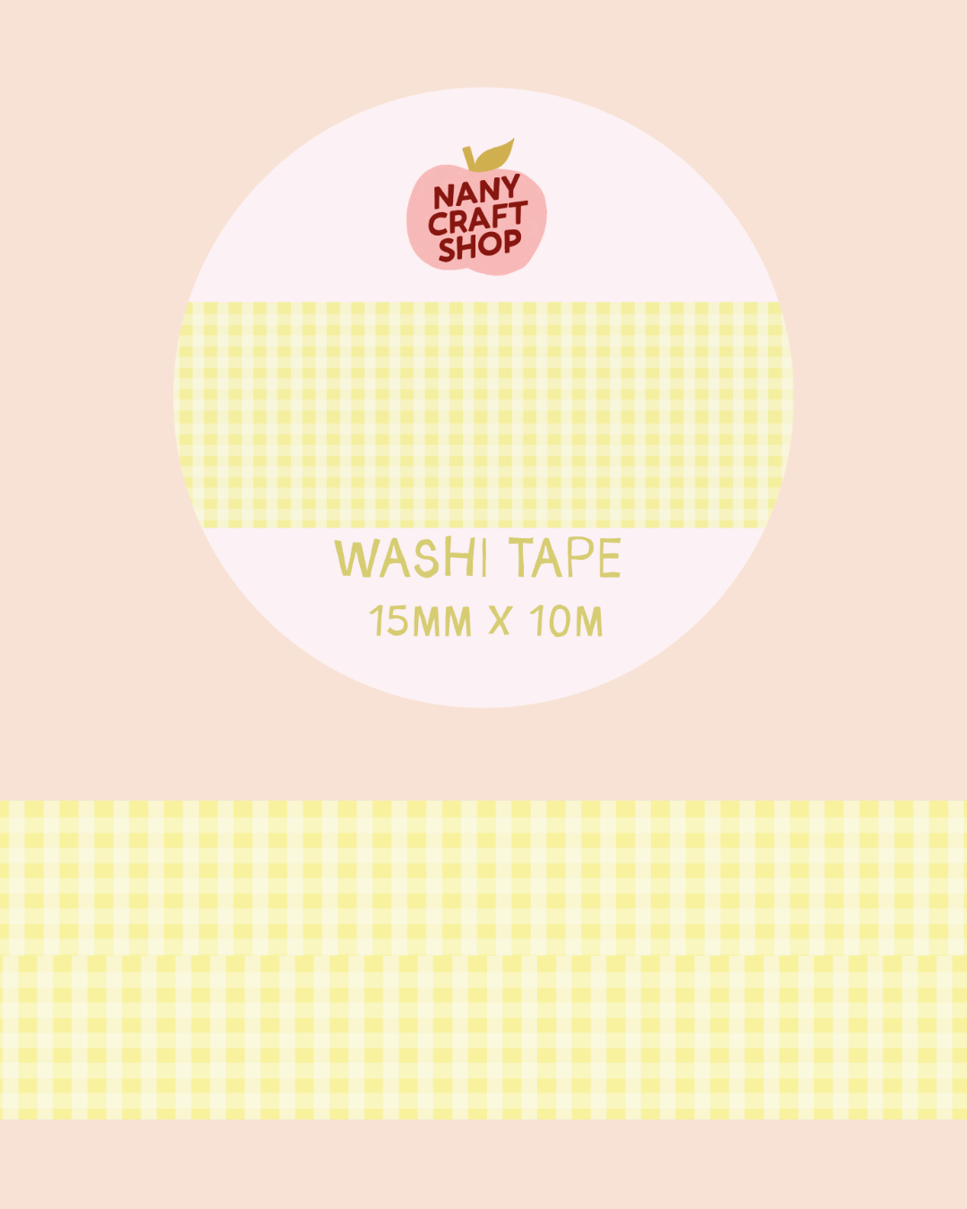 Washi Tape - vichy jaune