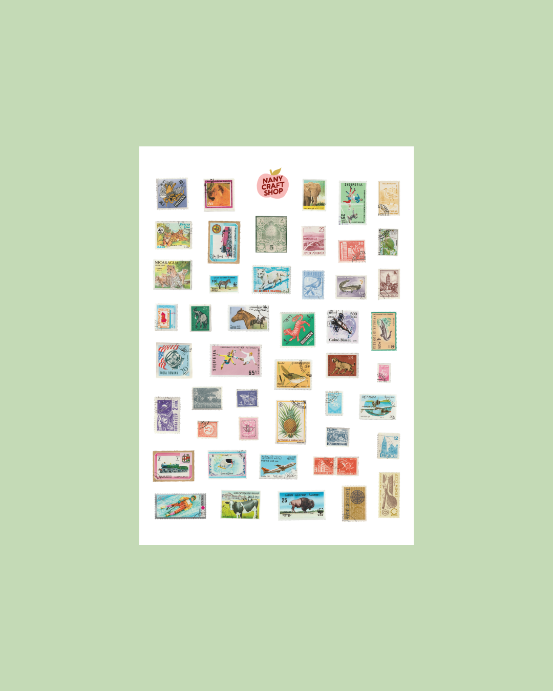 Planche stickers Timbres réalistes A5