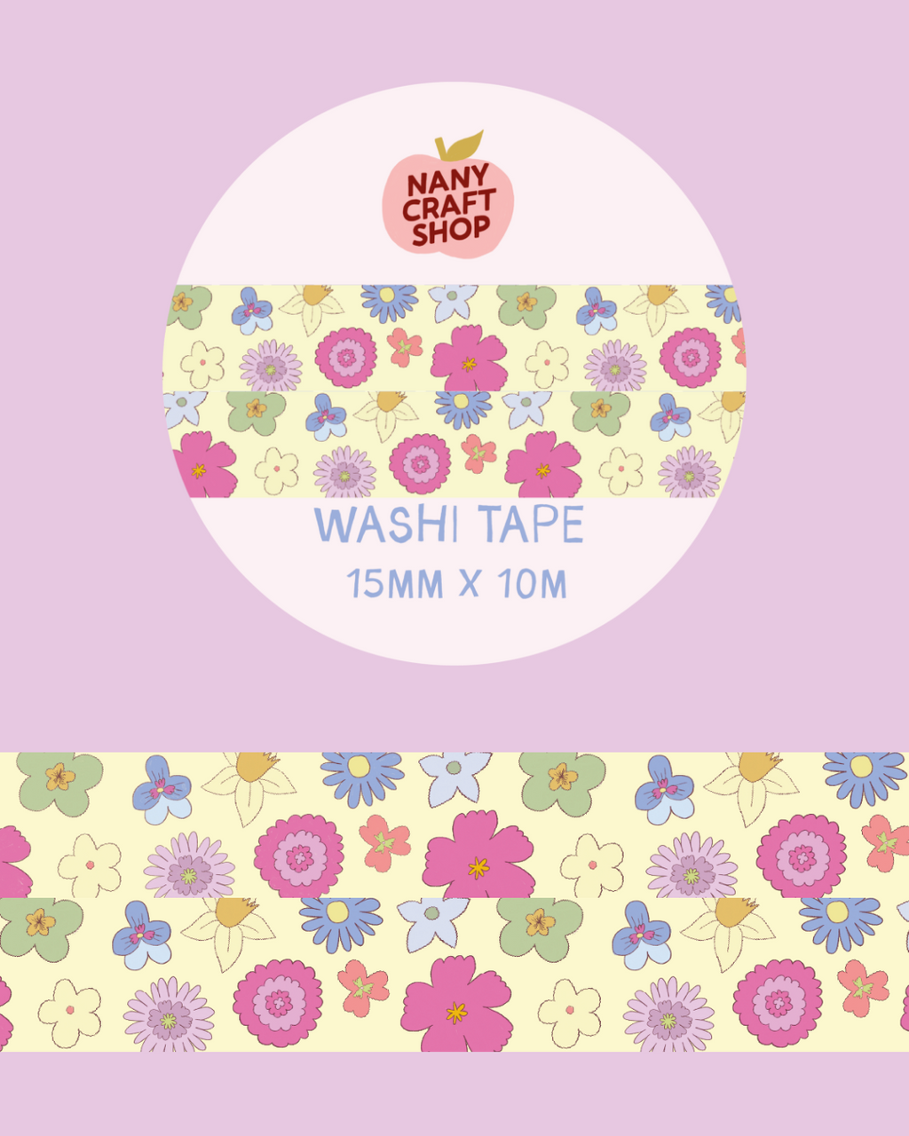 Washi Tape - motif fleuri