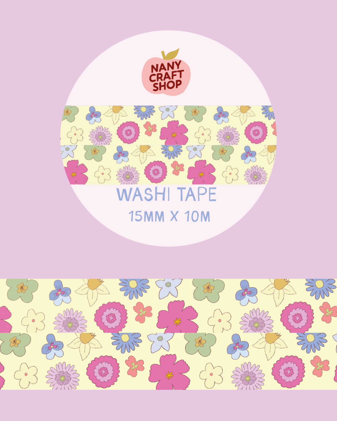 Washi Tape - motif fleuri