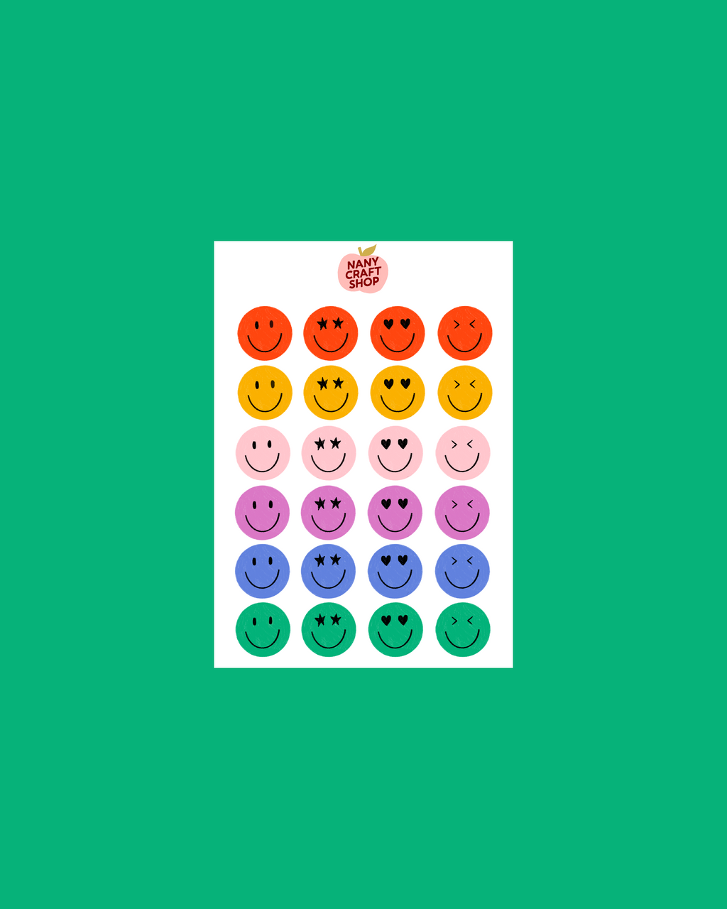 A6 smiley sticker sheets