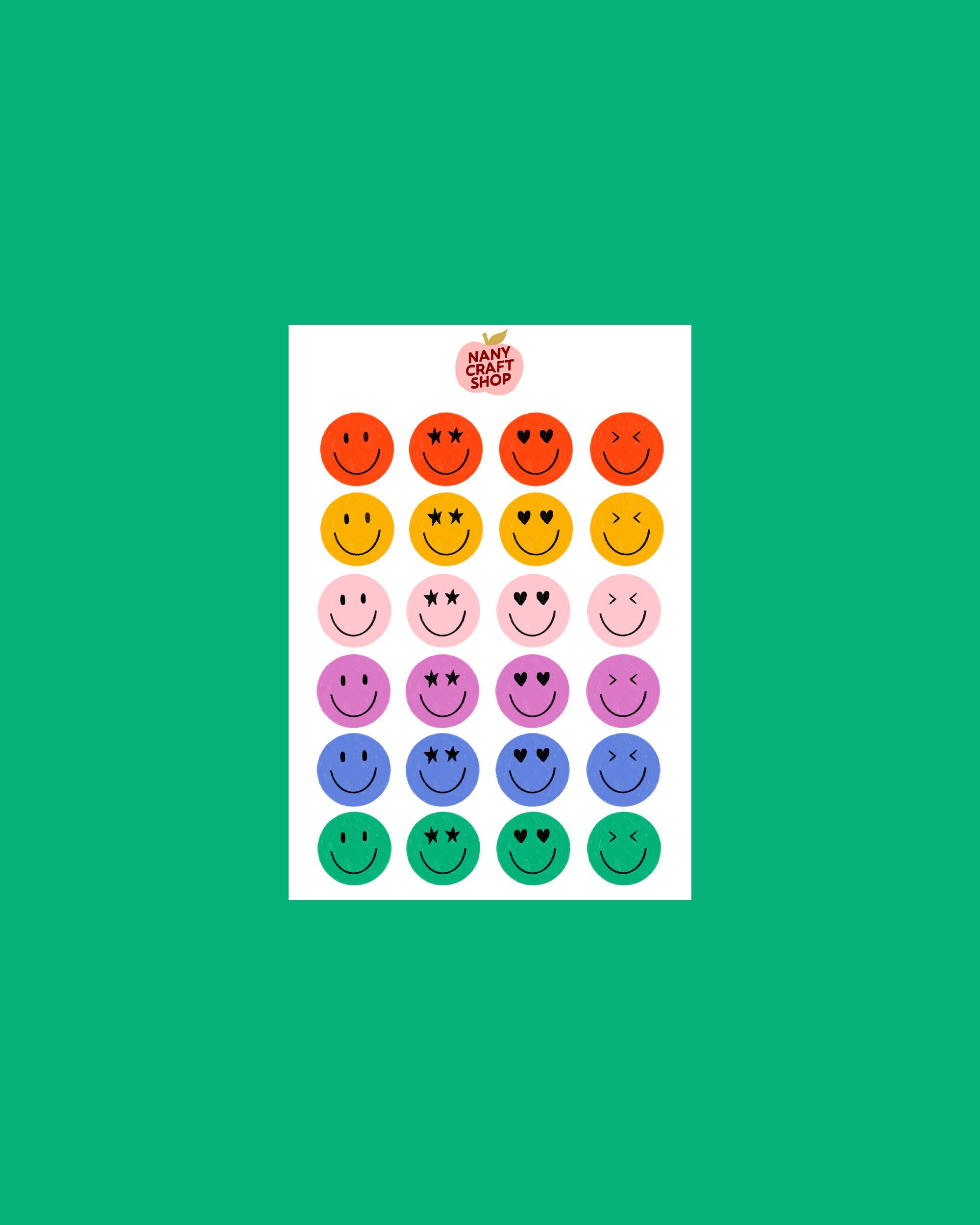 A6 smiley sticker sheets